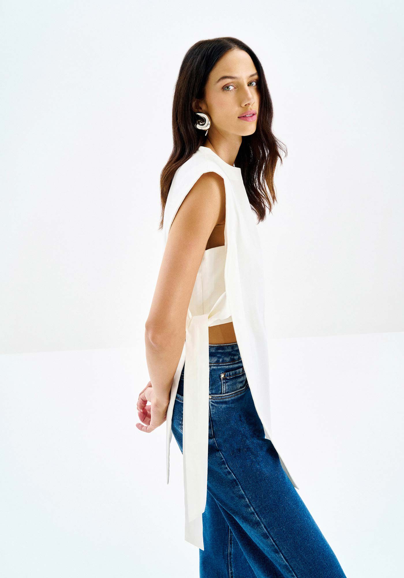 Blusa Alongada com Amarra&ccedil;&atilde;o, , large.