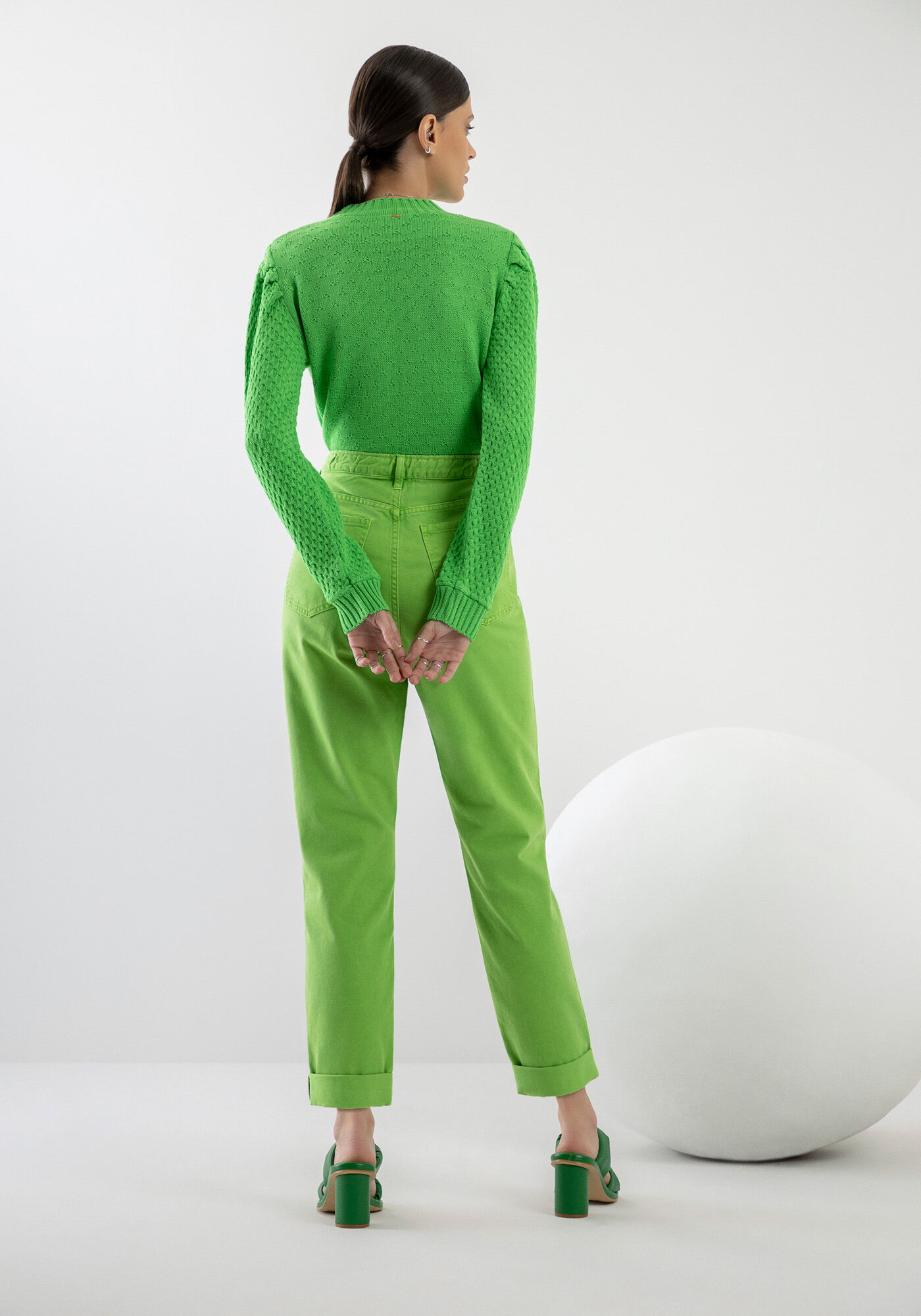 Cal&ccedil;a Sarja Mom Color com Cintura Super Alta, , large.