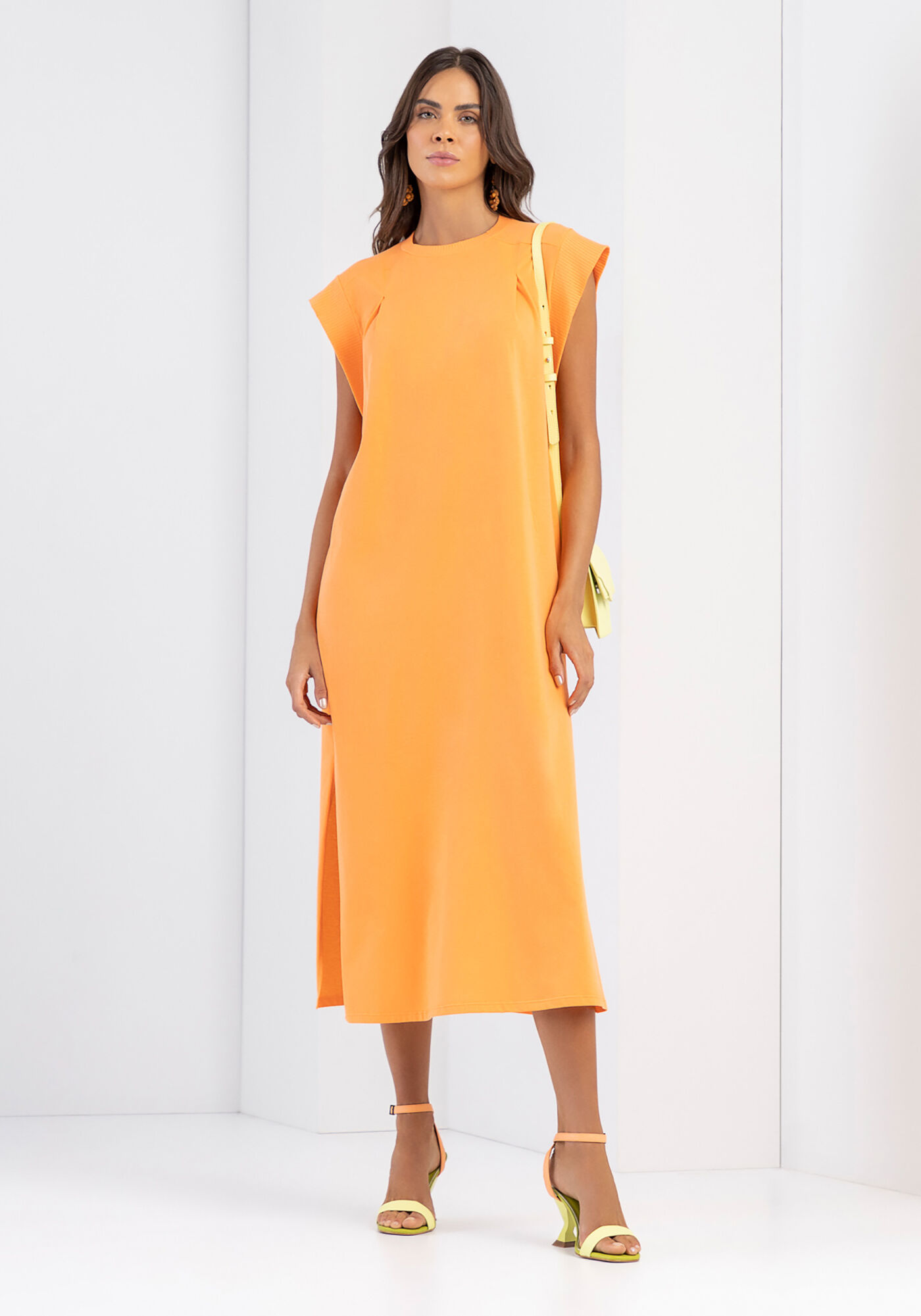 Vestido Midi Muscle Tee em Malha com Amarra&ccedil;&atilde;o, , large.