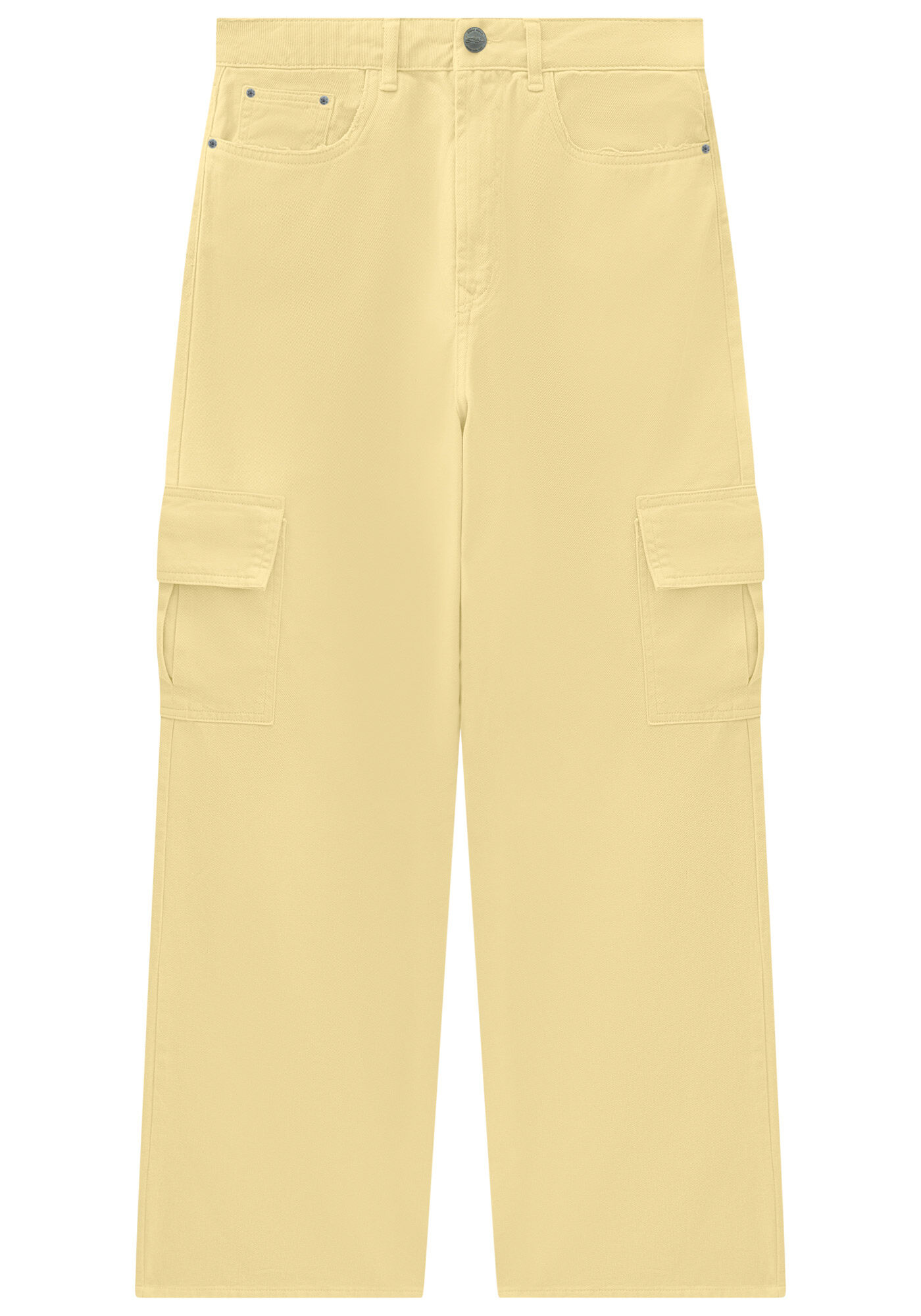 Cal&ccedil;a Sarja Wide Leg com Bolso Cargo, BEGE OR FIV, large.