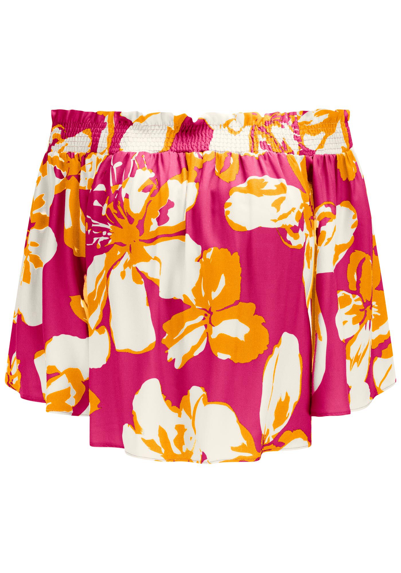 Blusa Ampla em Viscose com Decote Ombro a Ombro Lastex, , large.