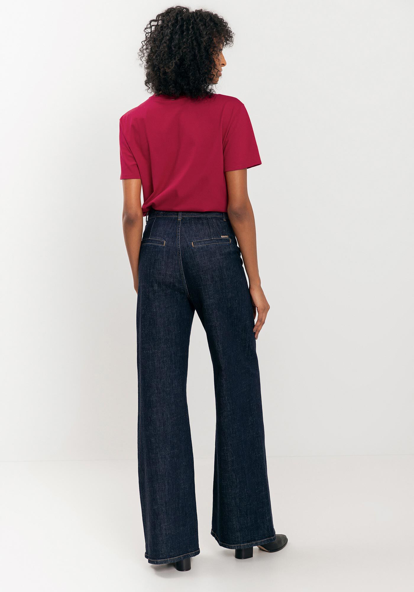 Cal&ccedil;a Jeans Super Wide Leg Com Cinto E Cintura Alta, JEANS, large.