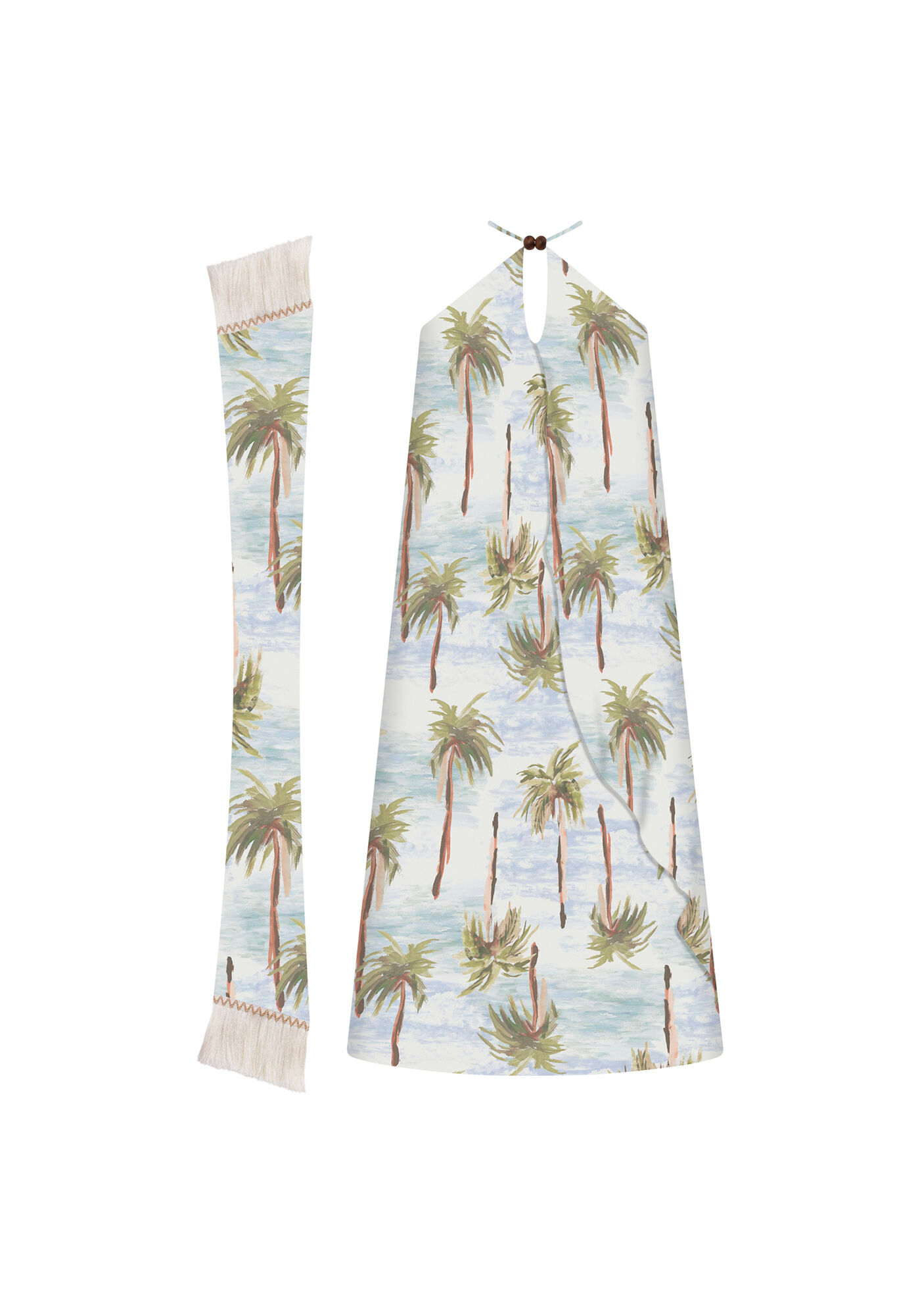 Vestido M&iacute;di com Cinto Franjas, , large.