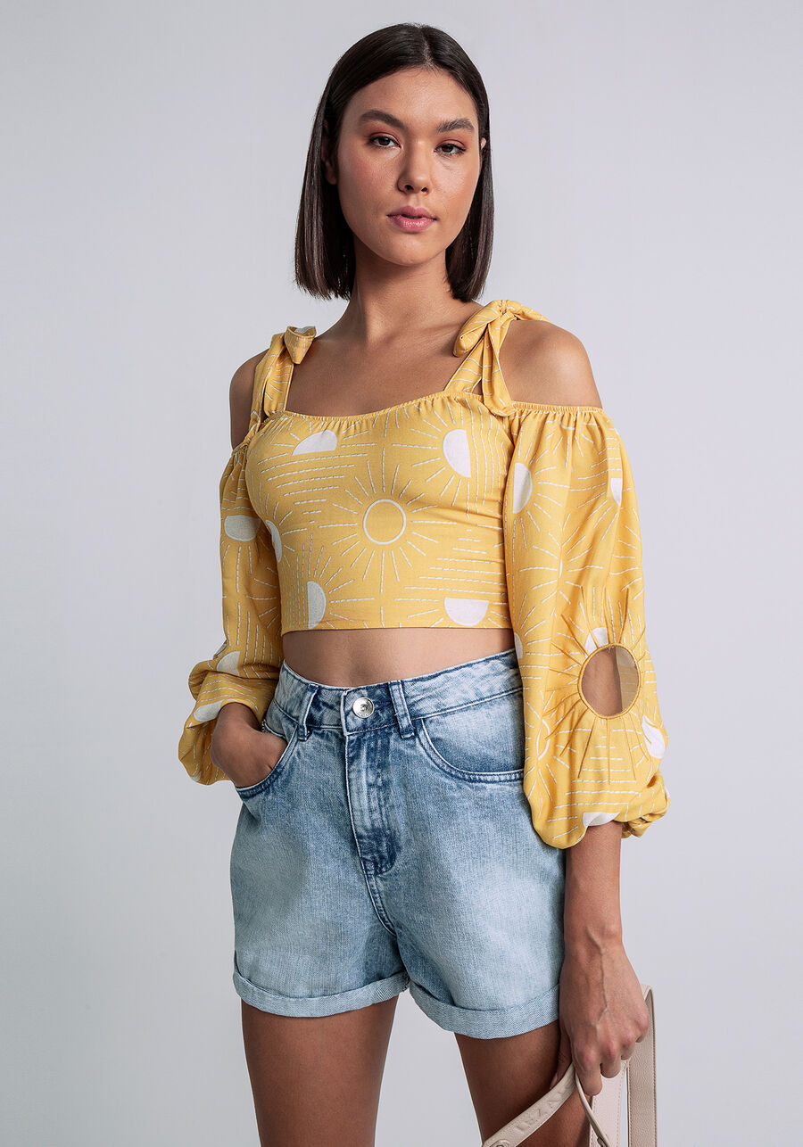 Blusa Ombro a Ombro Cropped, SOLARES. Blusa Ombro a Ombro Cropped, SOLARES, large.