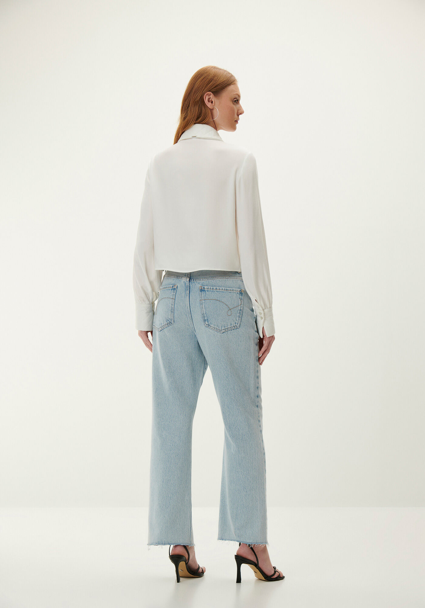 Camisa em Viscose com Manga Longa Bufante, , large.