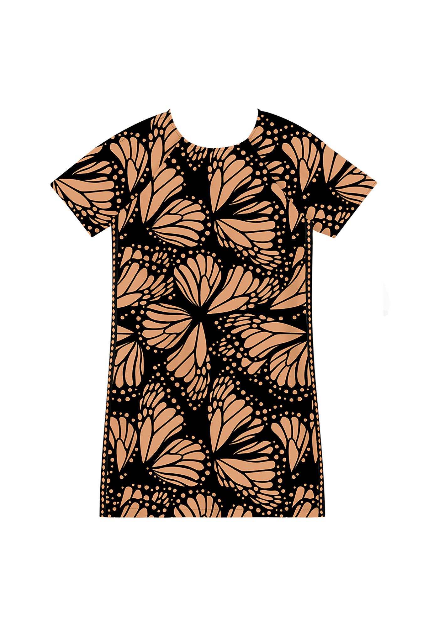 Vestido Curto Reto em Viscose Estampado, , large.