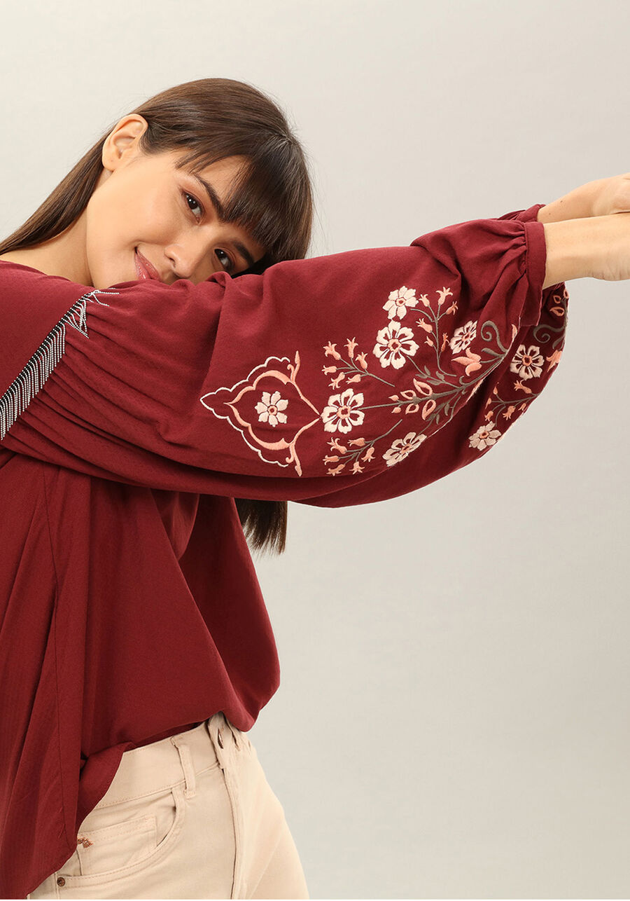 Blusa Manga Longa Bordado Tecido, . Blusa Manga Longa Bordado Tecido, , large.