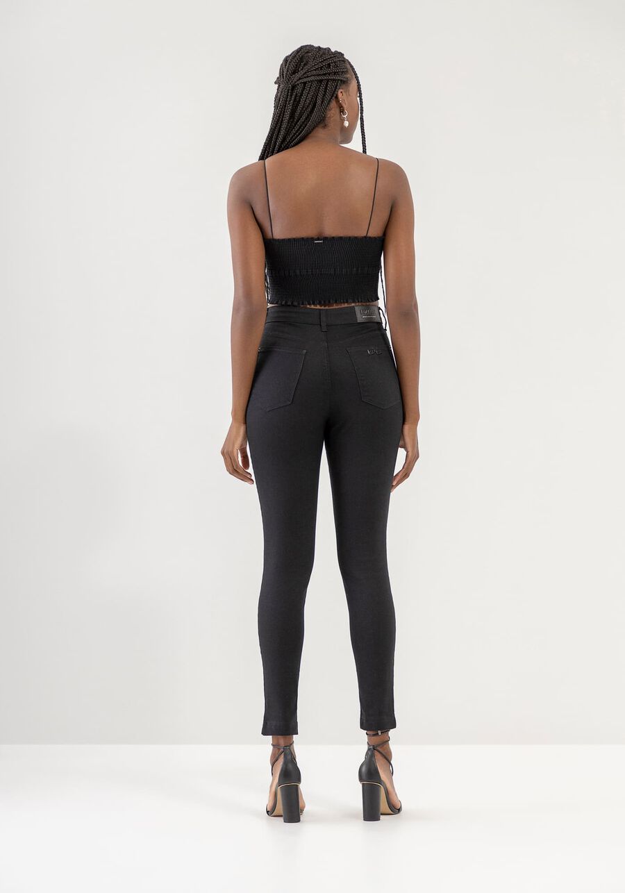 Calça Sarja Skinny Sustentável Ever Black, PRETO REATIVO. Calça Sarja Skinny Sustentável Ever Black, PRETO REATIVO, large.