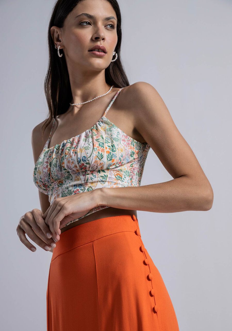 Saia Midi em Crepe com Botões, . Saia Midi em Crepe com Botões, , large.