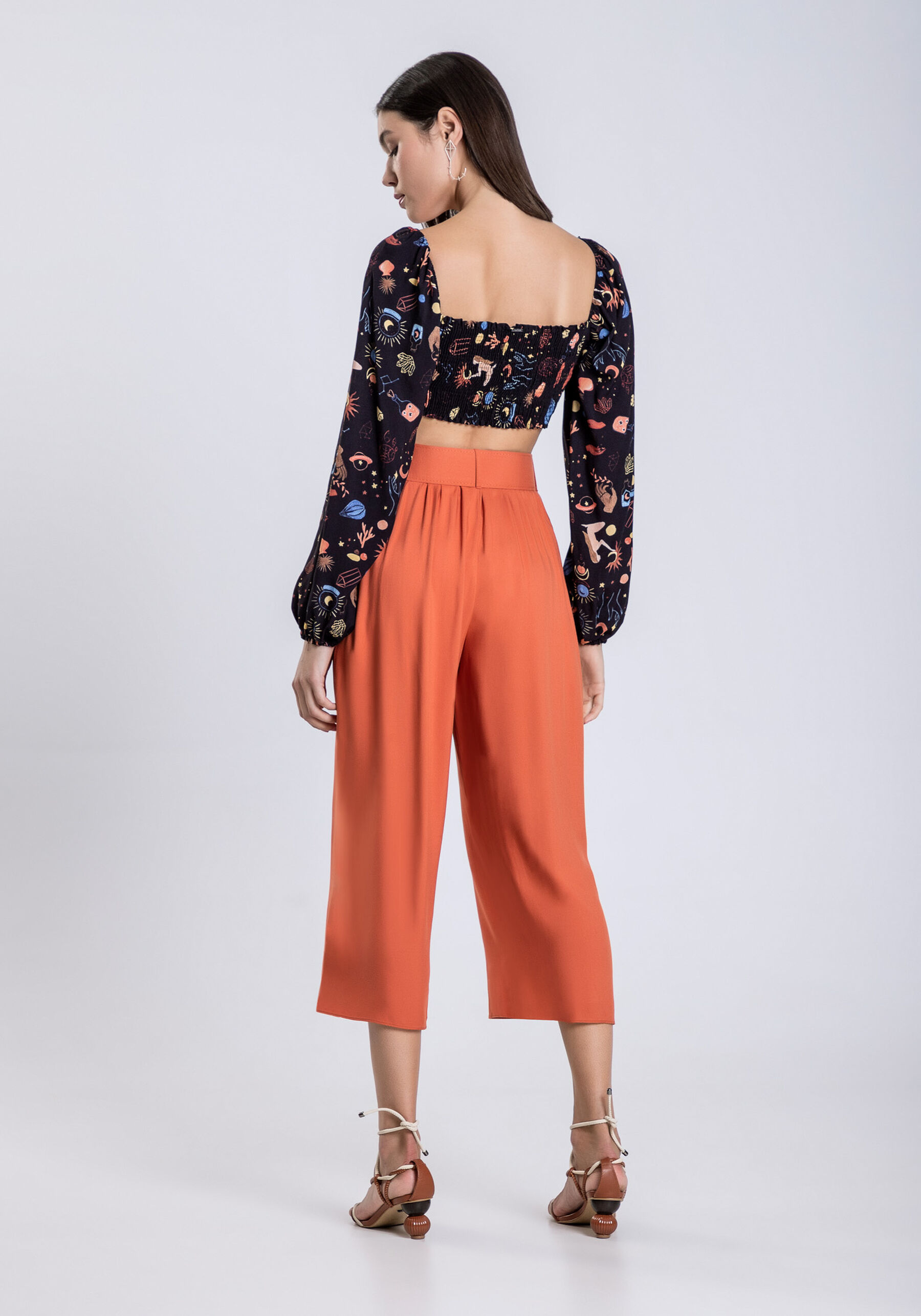 Blusa Cropped em Viscose Estampada, . Blusa Cropped em Viscose Estampada, , large.