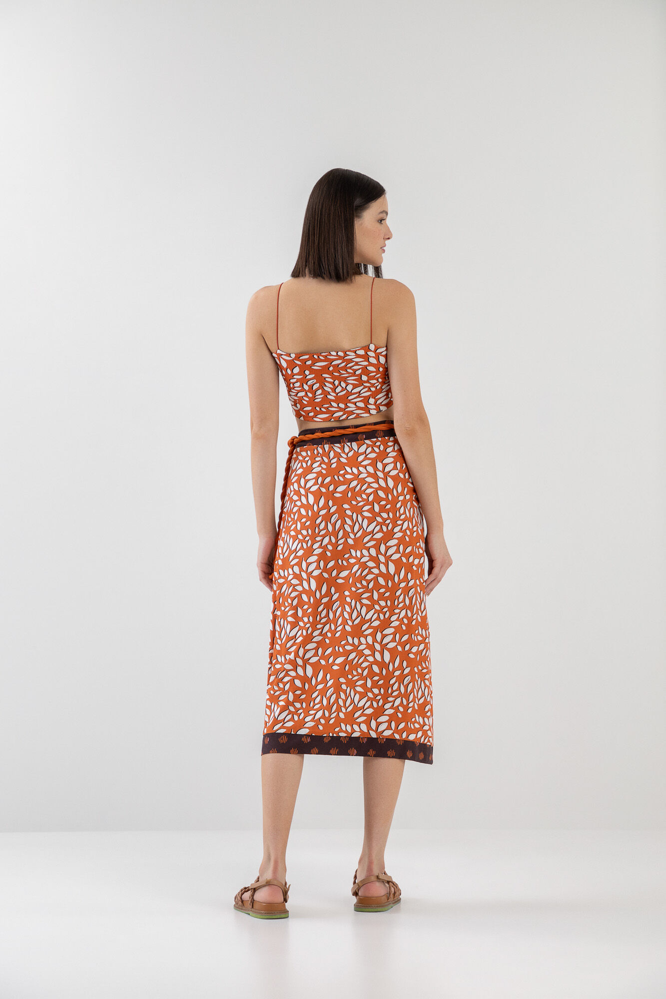 Blusa Canelada Cropped Estampada Dupla Face, JAMBU, large.