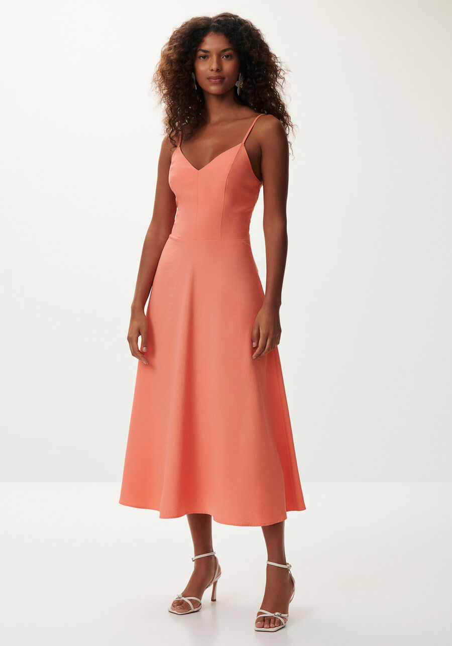 Vestido Midi Evasê com Detalhe Costas, . Vestido Midi Evasê com Detalhe Costas, , large.