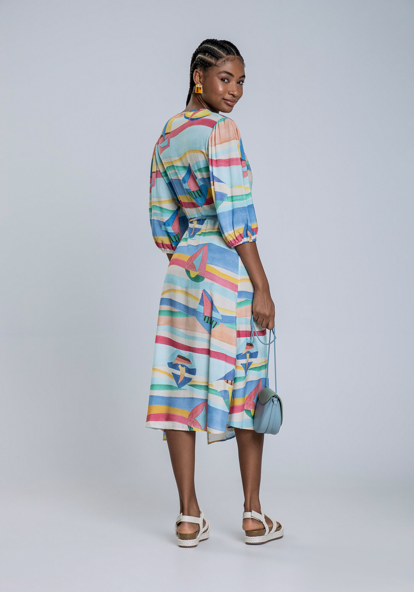 Vestido Midi em Viscose Transpassado Lez a Lez