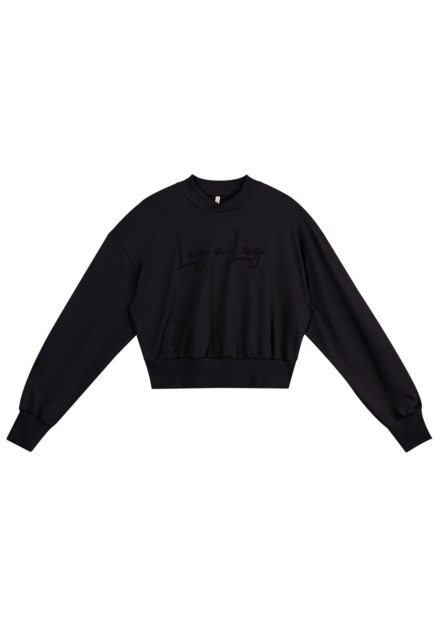 Blus&atilde;o Cropped em Molecotton com Bordado Lez a Lez, , large.