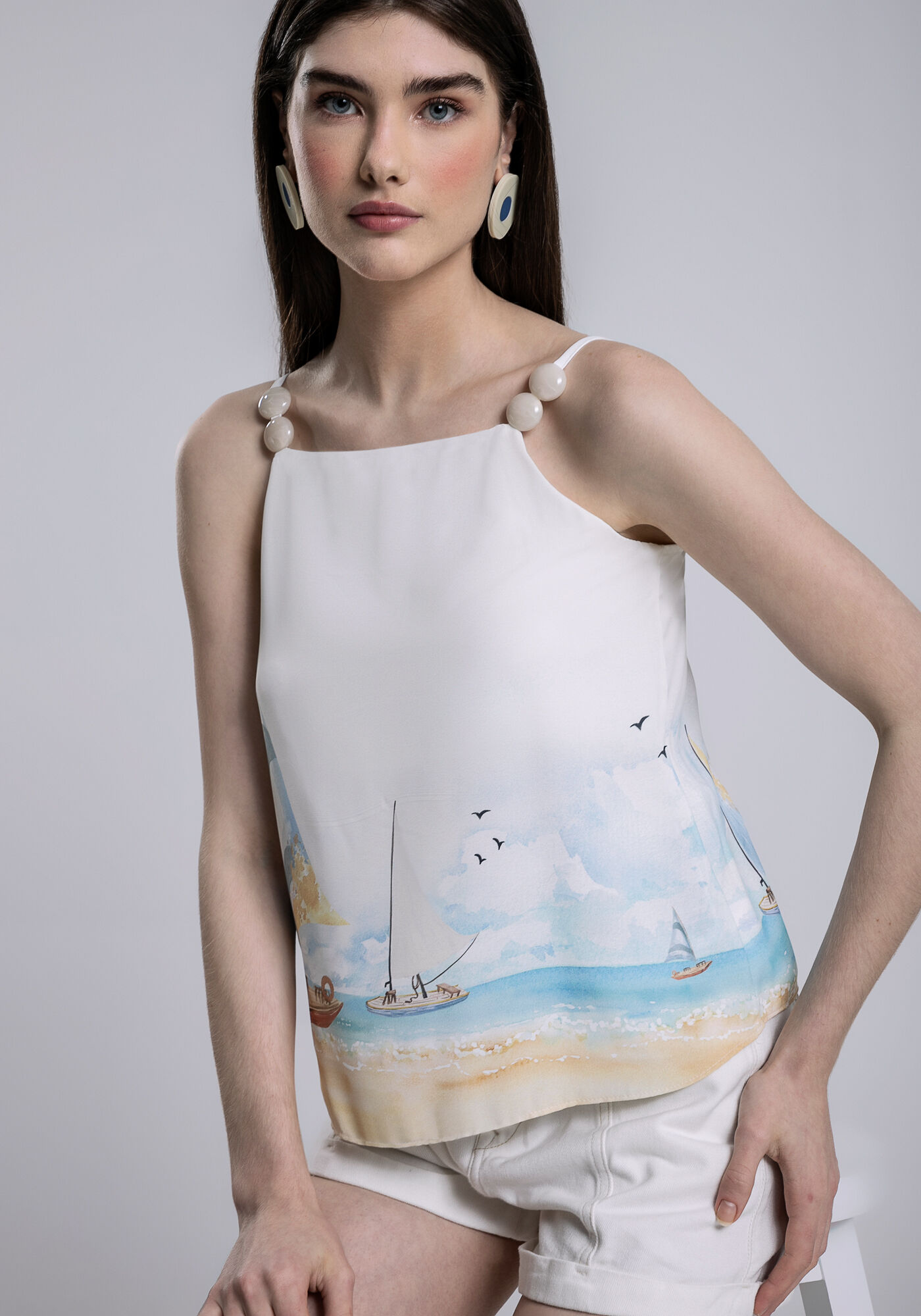 Blusa em Tecido Plano com Detalhe Al&ccedil;as, MARACAIPE, large.