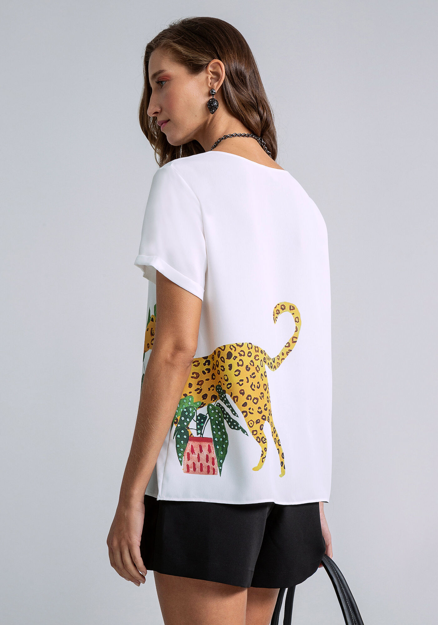 Blusa Manga Curta Estampada, INSTINTO, large.