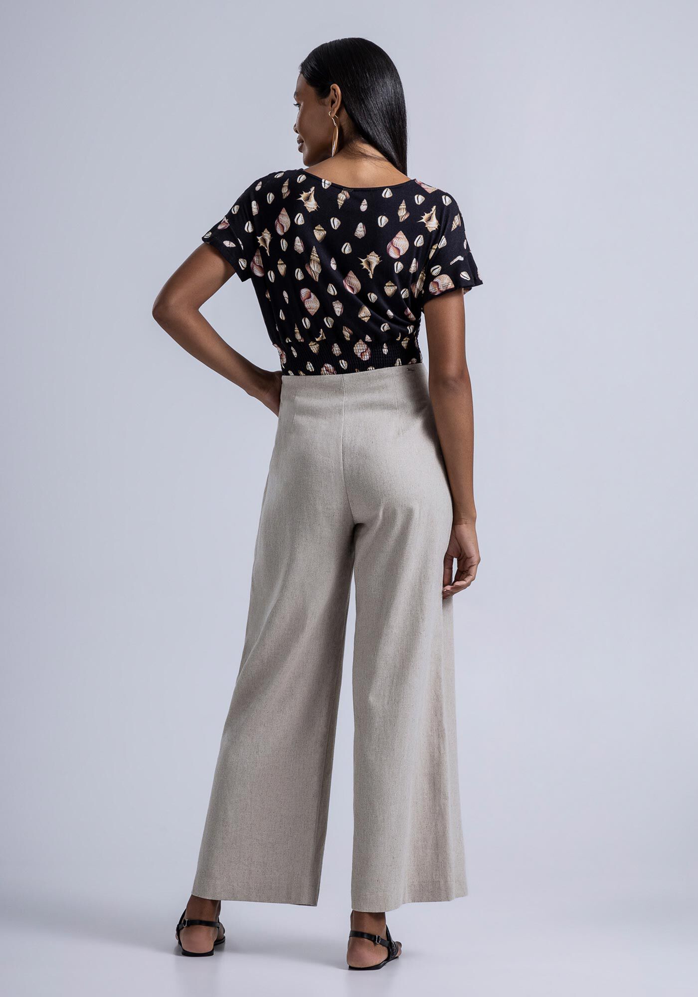 Blusa Estampada em Malha MVS com Lastex Barra, , large.