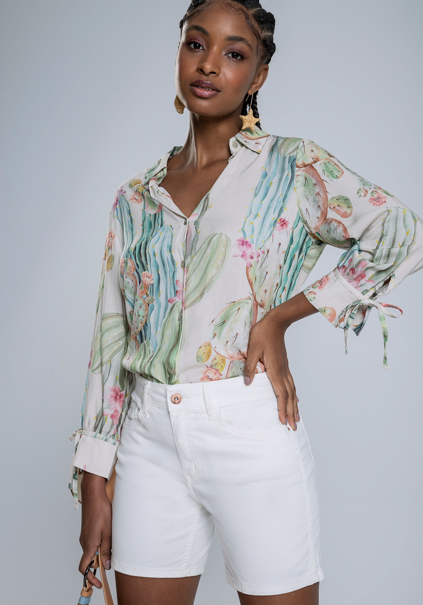 Shorts Sarja Ibiza Justo, BRANCO OFF WHITE, large.