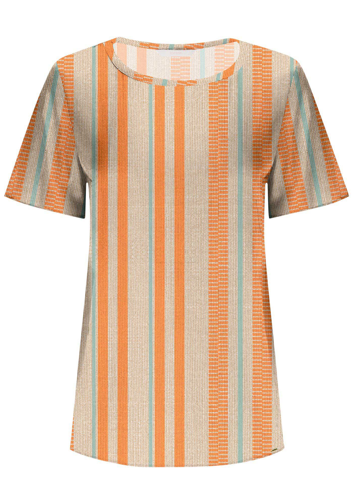 Blusa Manga Curta em Viscose Estampada, , large.