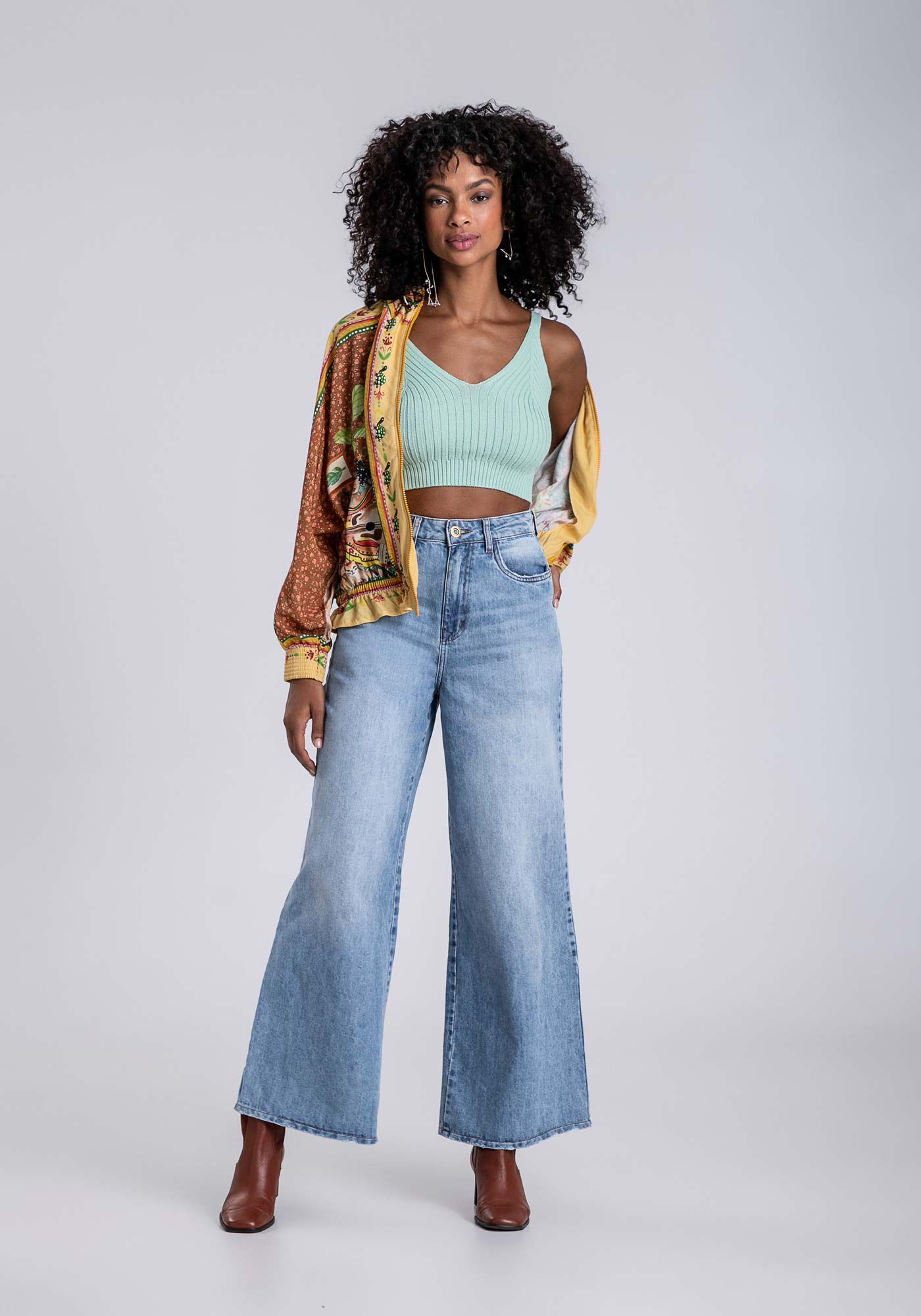 Blusa com Al&ccedil;as Cropped Tric&ocirc;, , large.