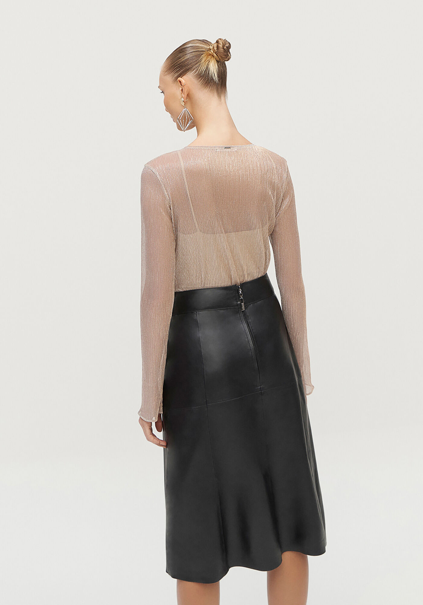 Blusa Manga Longa em Tule Lurex, , large.