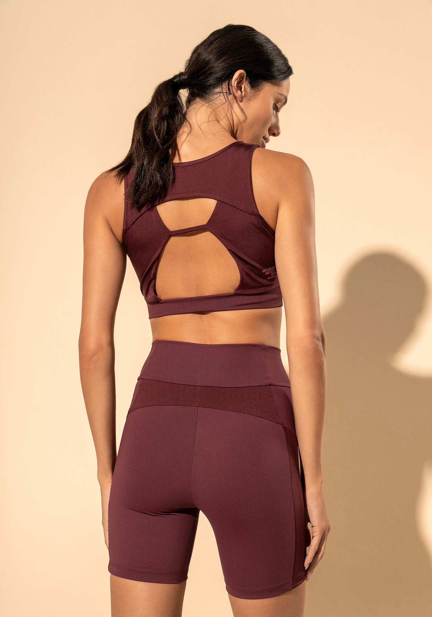 Bermuda De Cintura Alta Move Com Prote&ccedil;&atilde;o UV, BORDO, large.