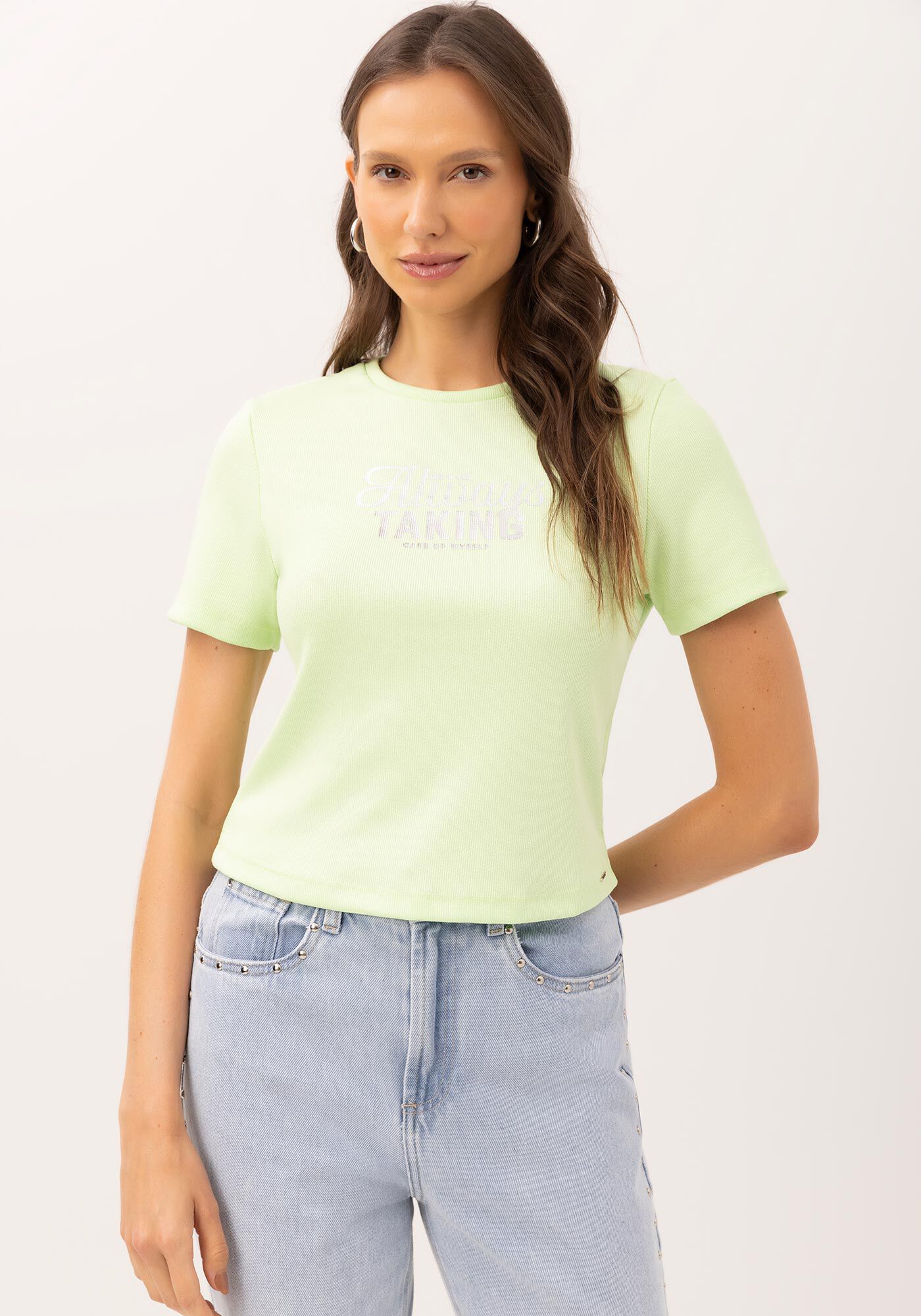 T-shirt Canelada Manga Curta Estampada, , large.