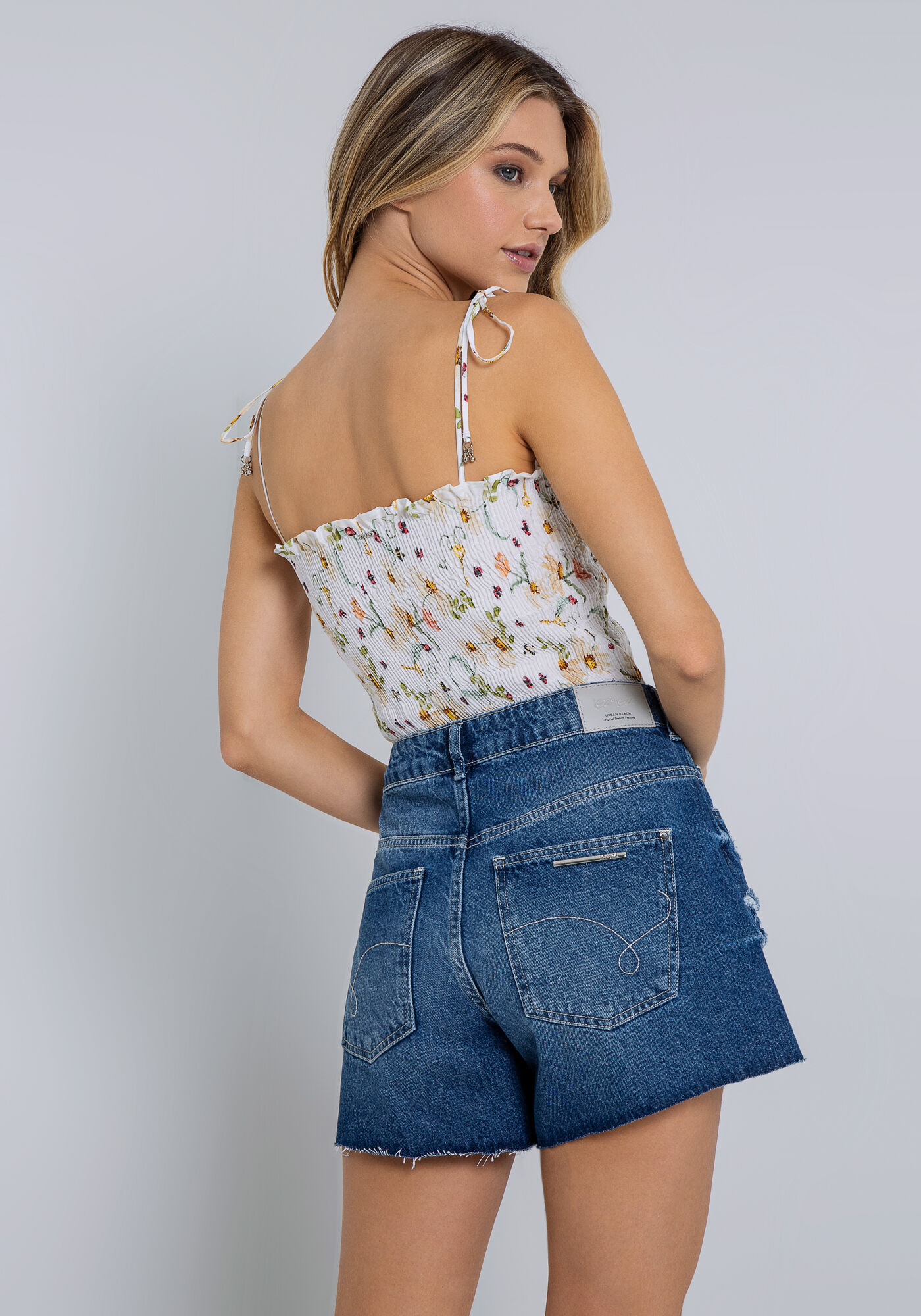 Shorts Jeans Sunset Destroyed, JEANS, large.