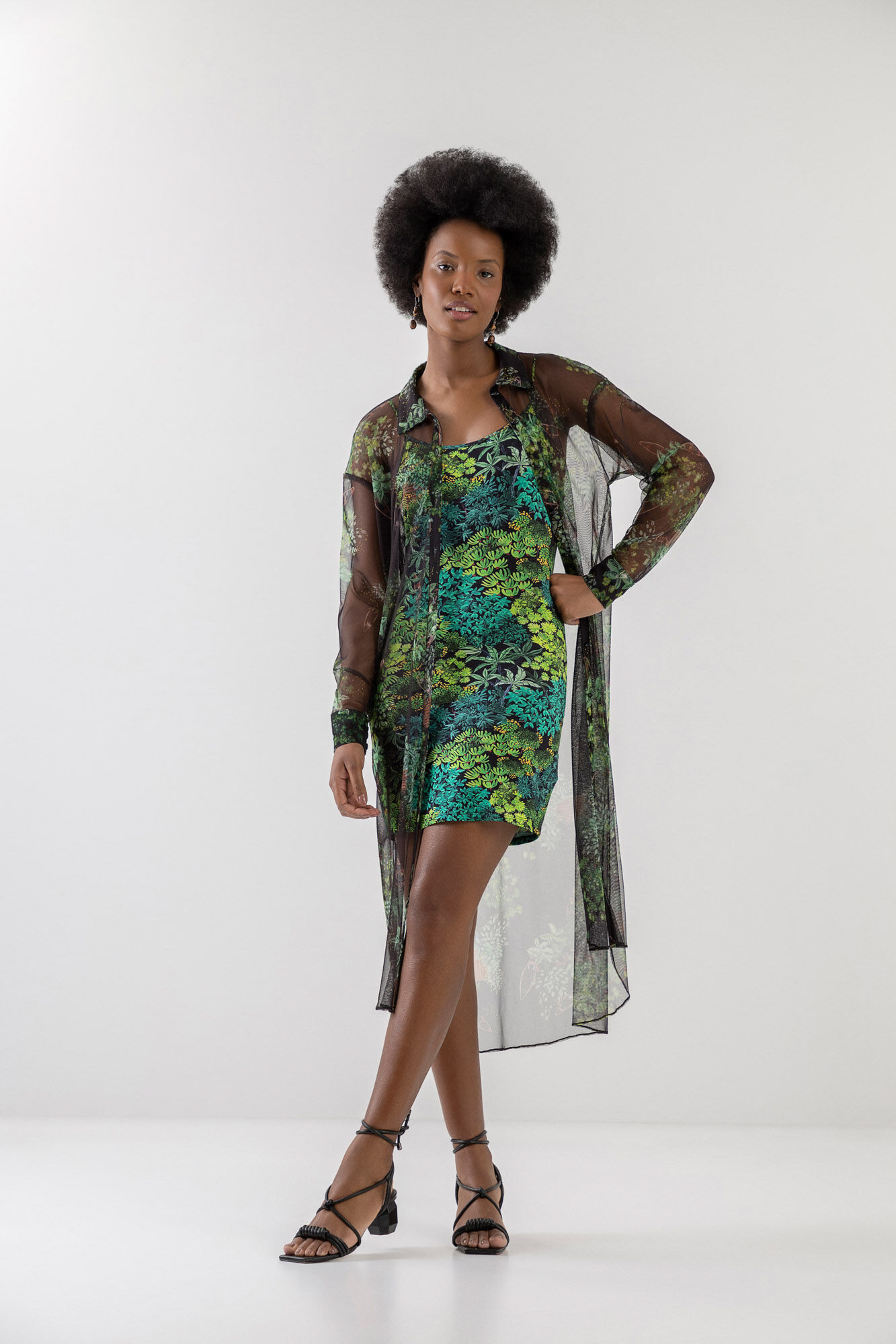 Vestido chemise floral top