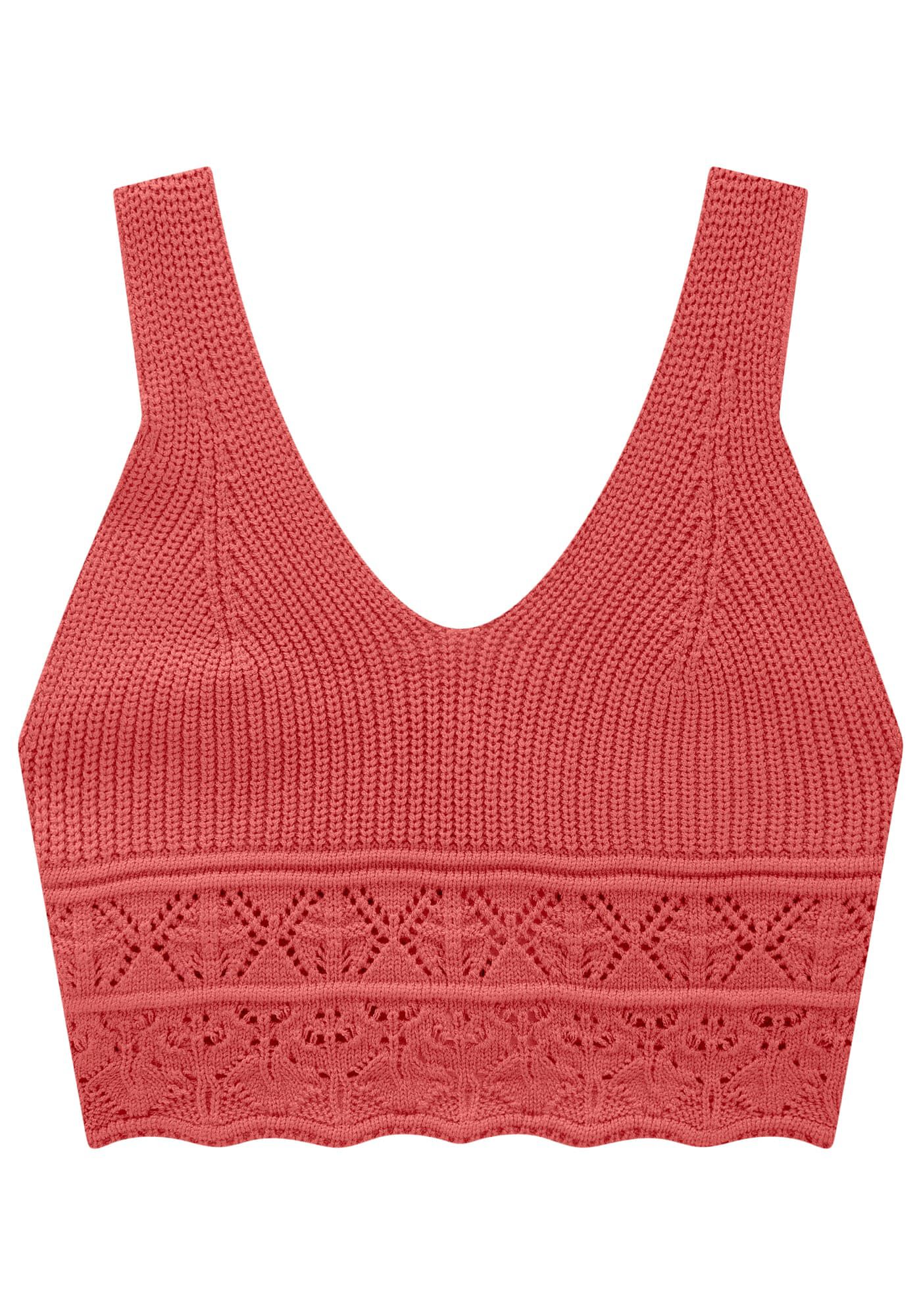 Blusa Cropped em Tric&ocirc; com Detalhe Barra, , large.