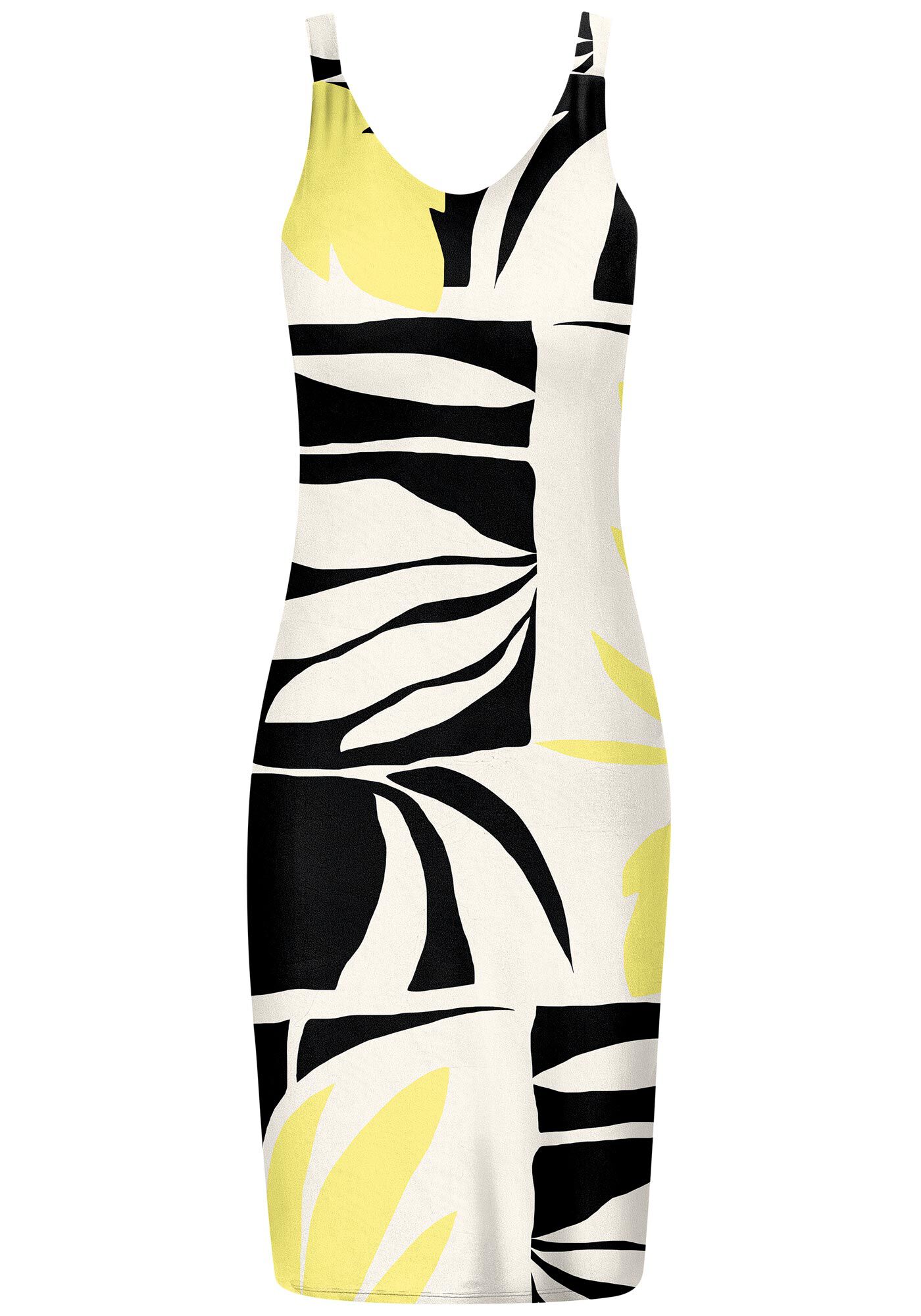 Vestido Midi em Malha Estampado com Decote V, , large.