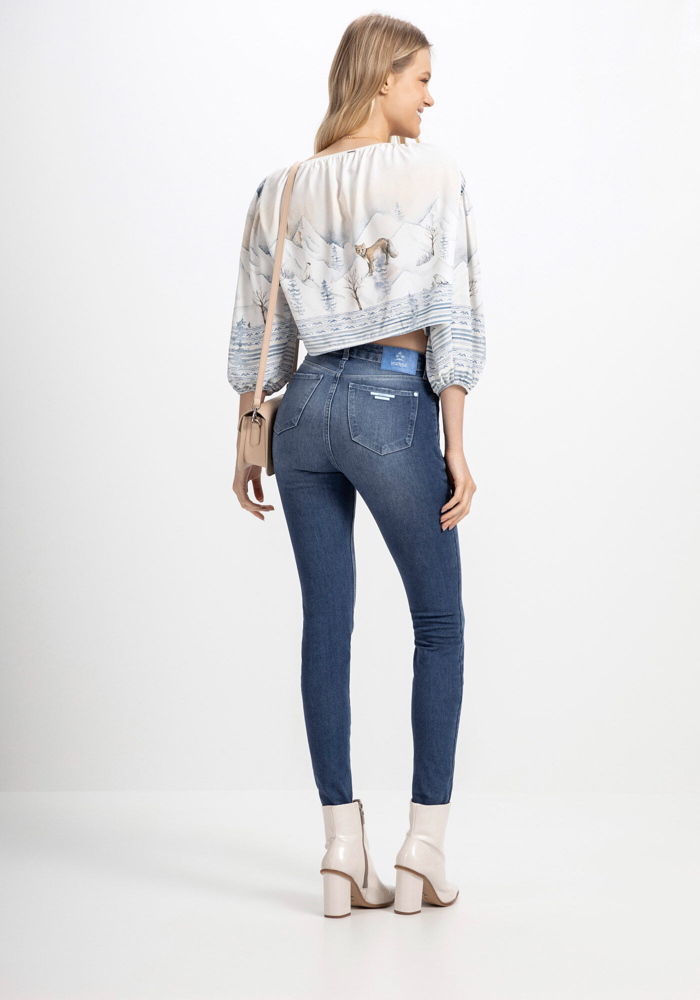 Cal&ccedil;a Jeans Skinny com Cintura Super Alta, , large.