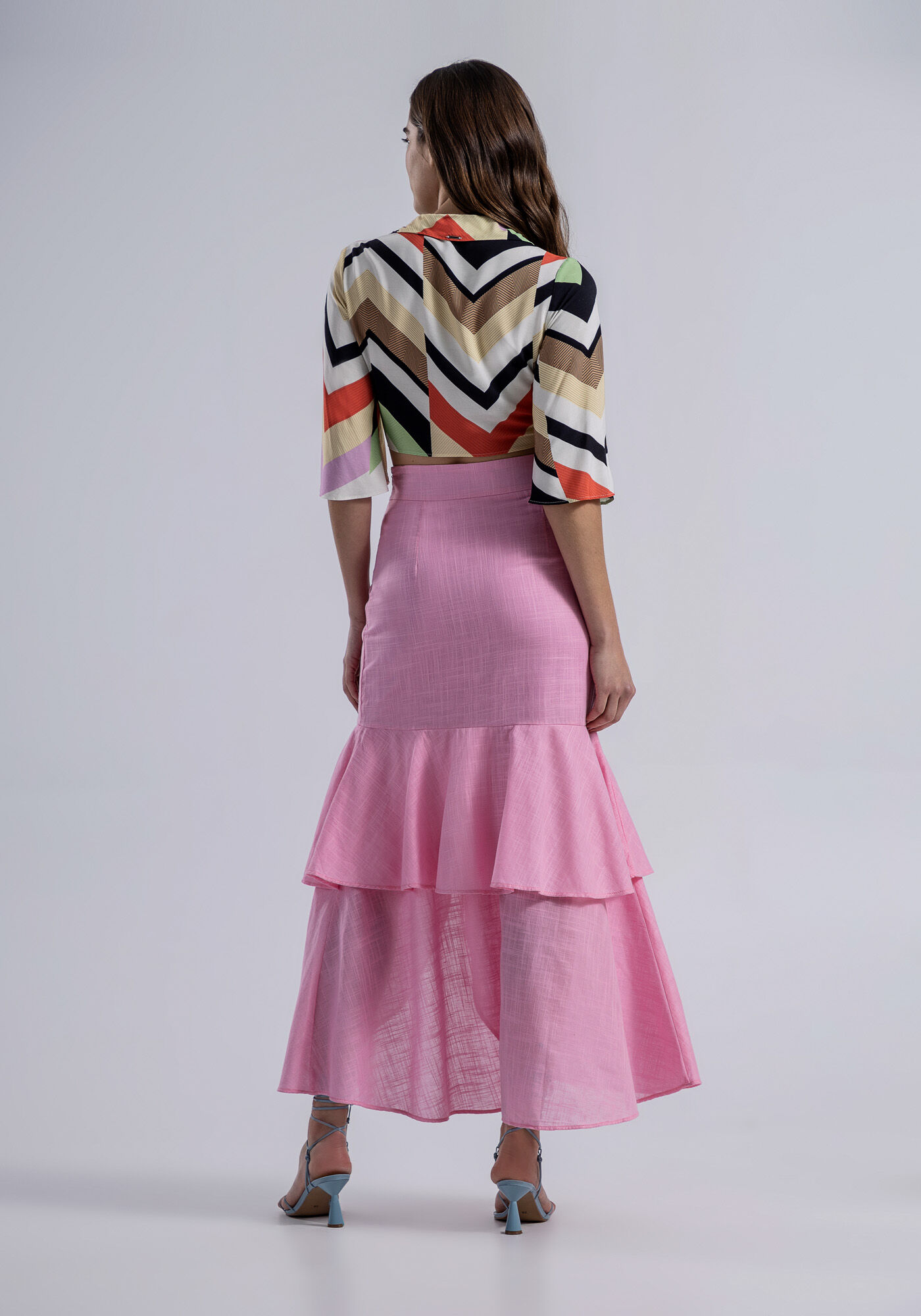 Blusa Manga 3/4 em Viscose com La&ccedil;o Busto, , large.