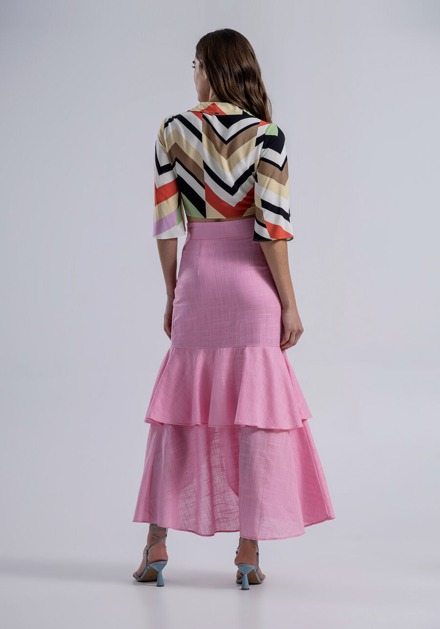 Blusa Manga 3/4 em Viscose com Laço Busto, . Blusa Manga 3/4 em Viscose com Laço Busto, , large.