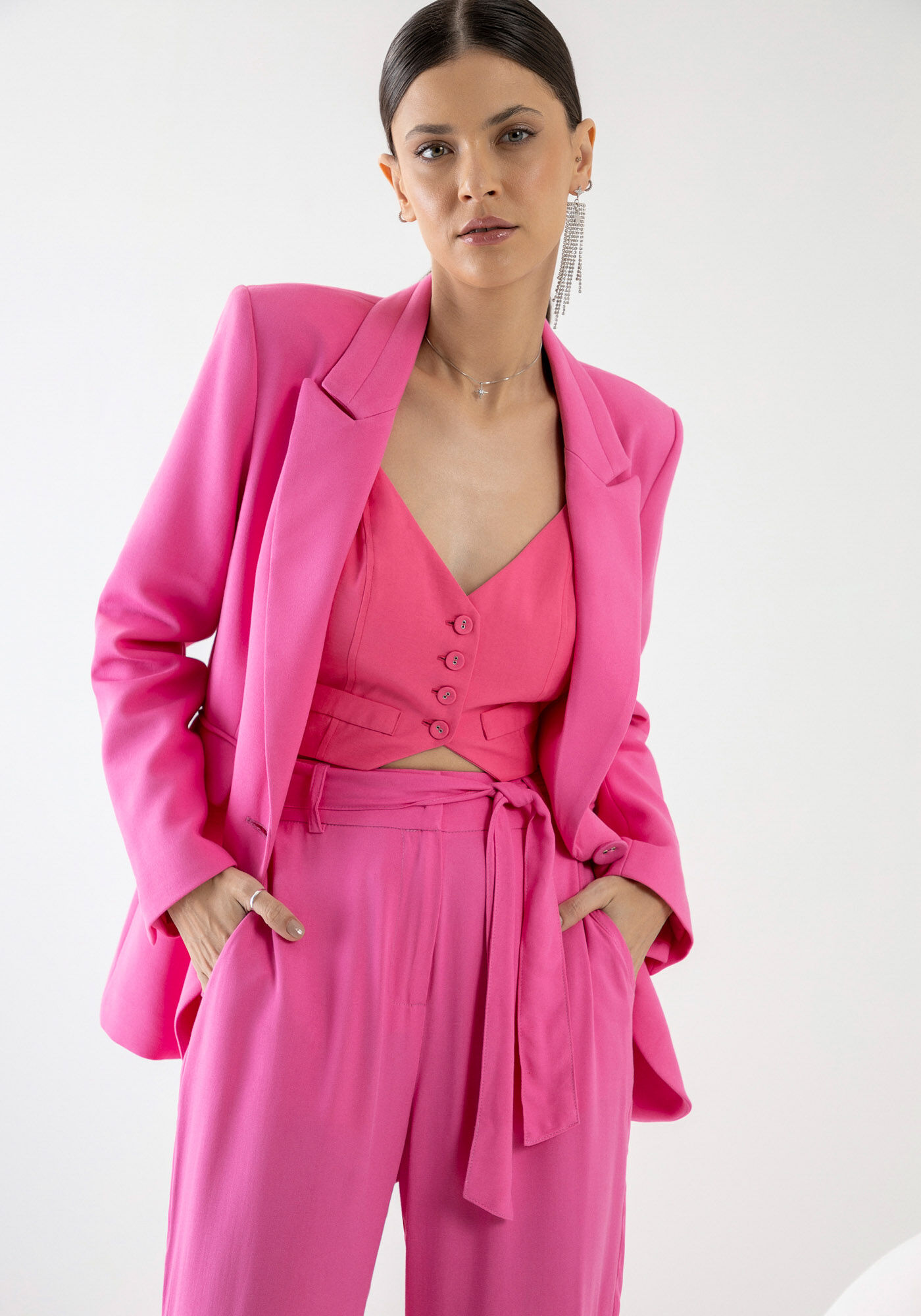 Blusa Cropped Colete com Bot&otilde;es, , large.