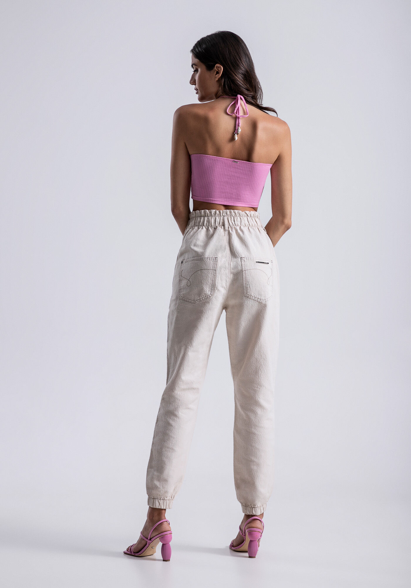 Blusa Frente &Uacute;nica Cropped Canelada com Cut Out, , large.