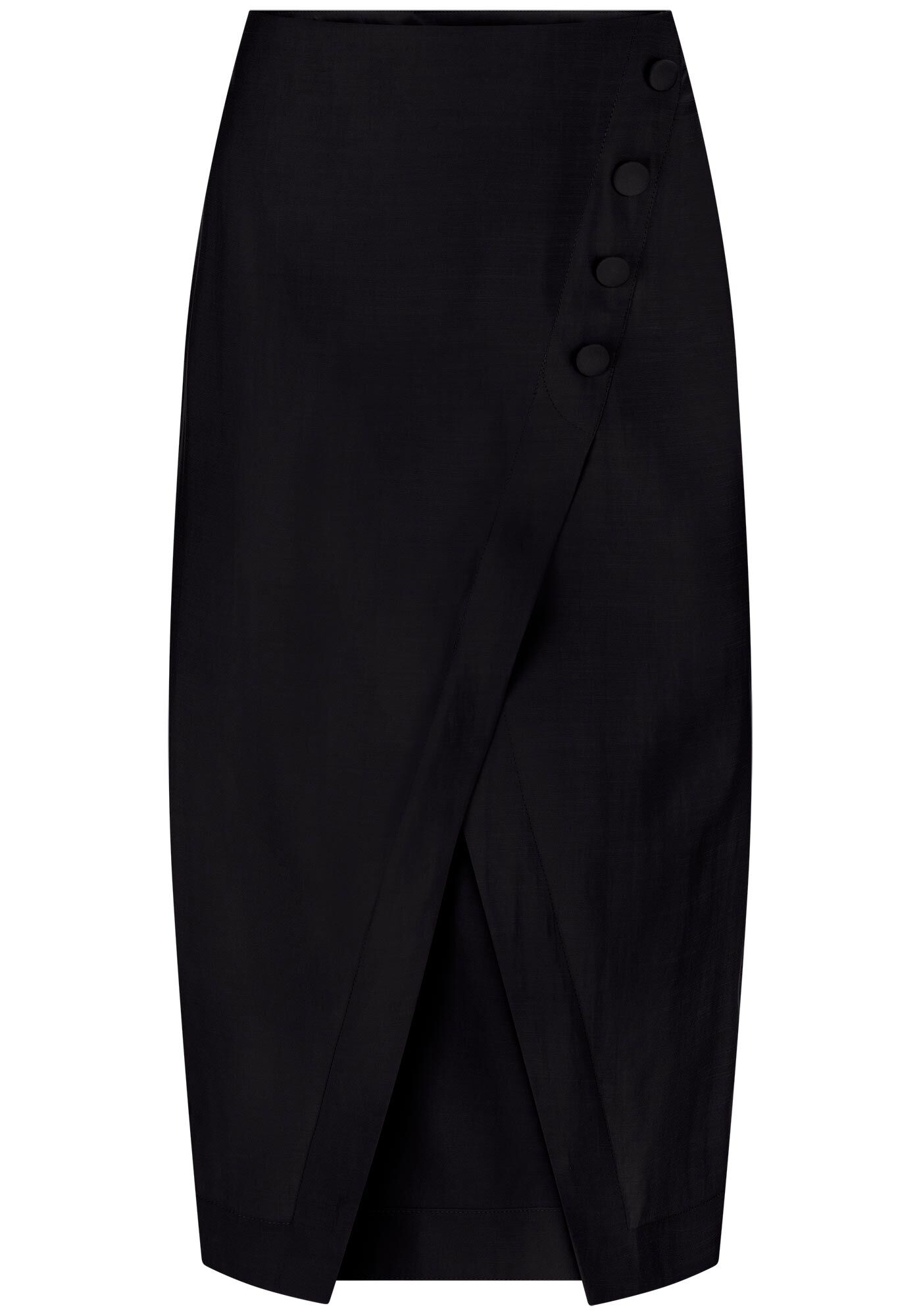 Saia Midi Transpassada com Bot&atilde;o, , large.