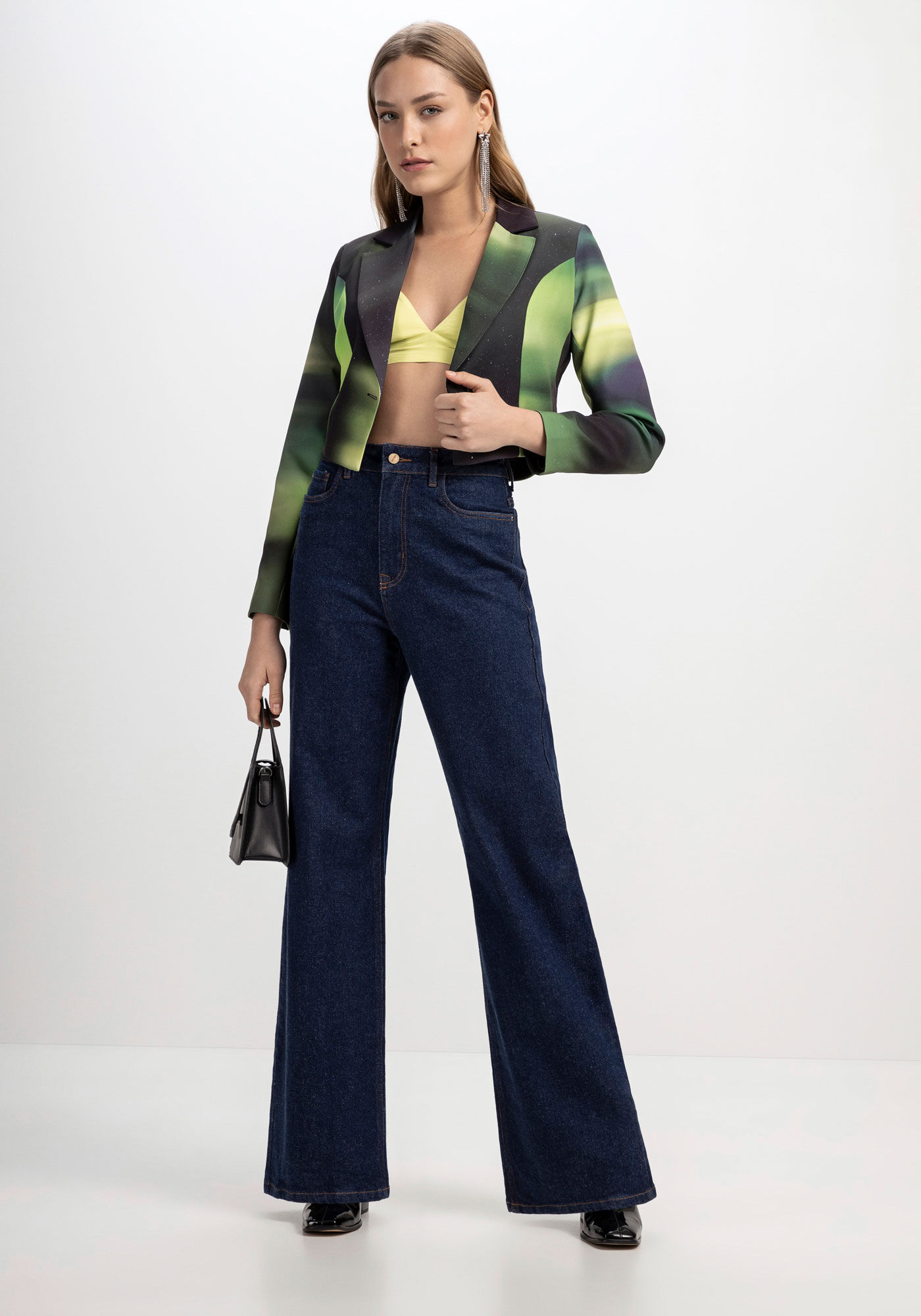 Cal&ccedil;a Jeans Wide Leg Eco com Elasticidade, , large.