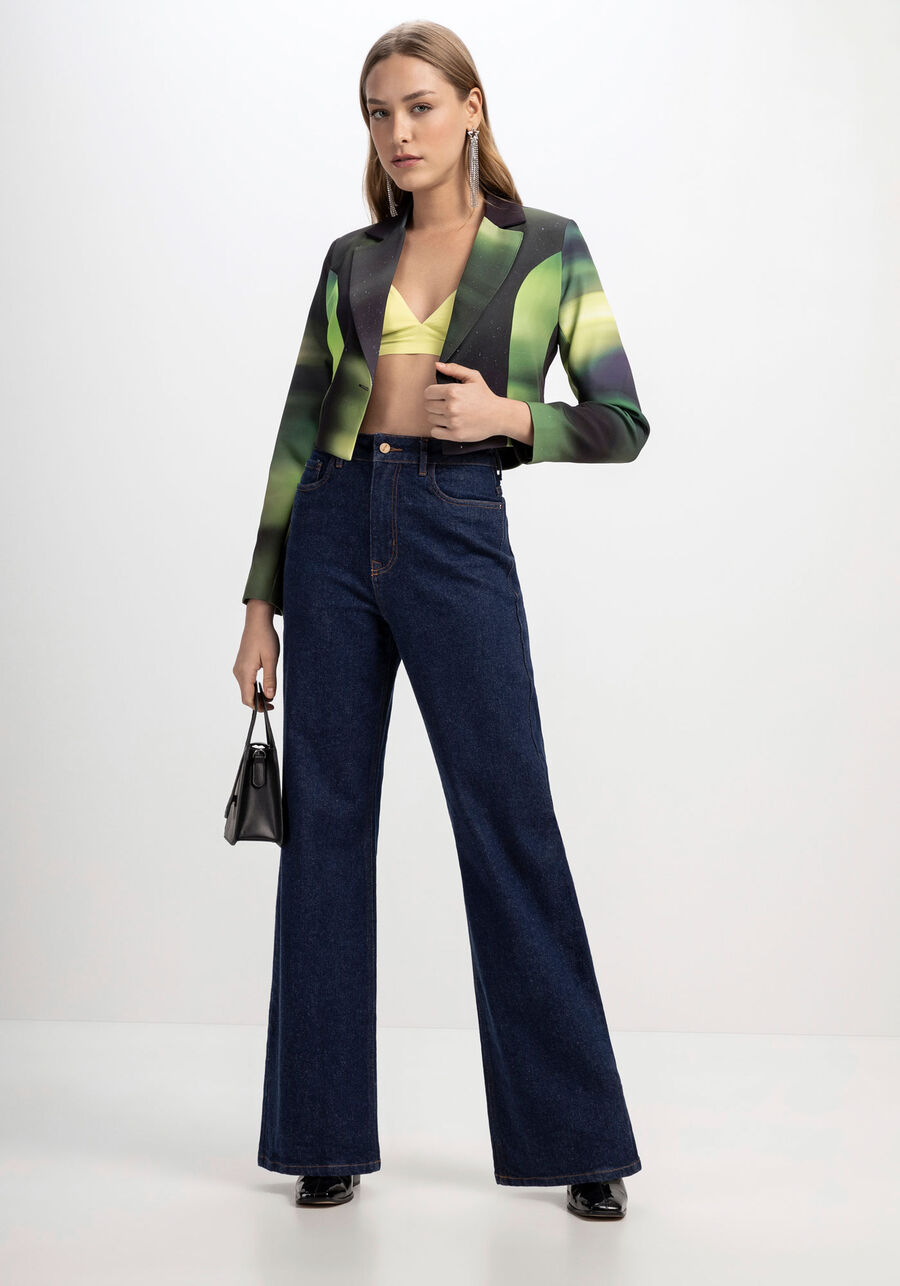 Calça Jeans Wide Leg Eco com Elasticidade, JEANS. Calça Jeans Wide Leg Eco com Elasticidade, JEANS, large.