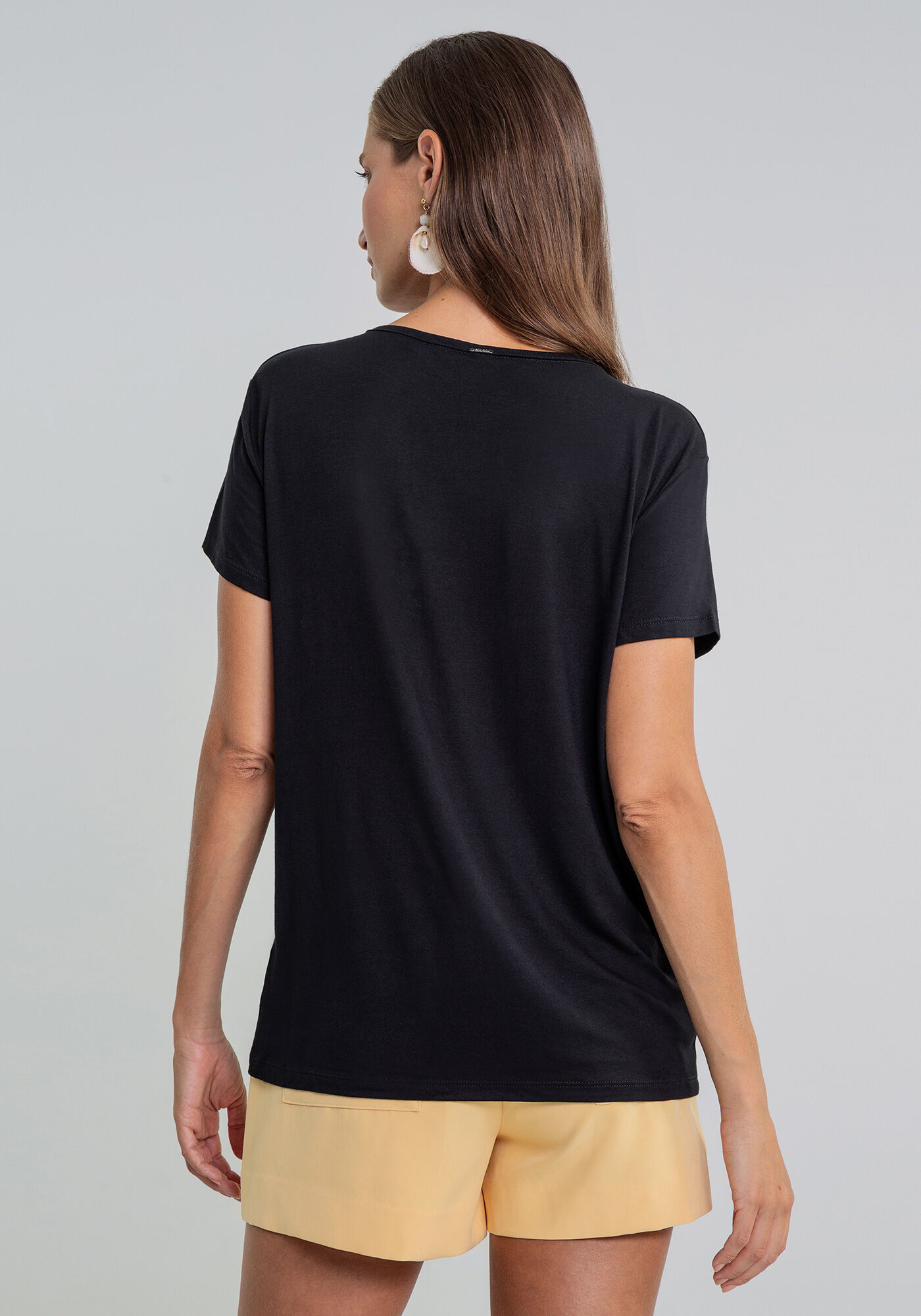 Blusa Manga Curta Bordado Decote Branco Off White, , large.