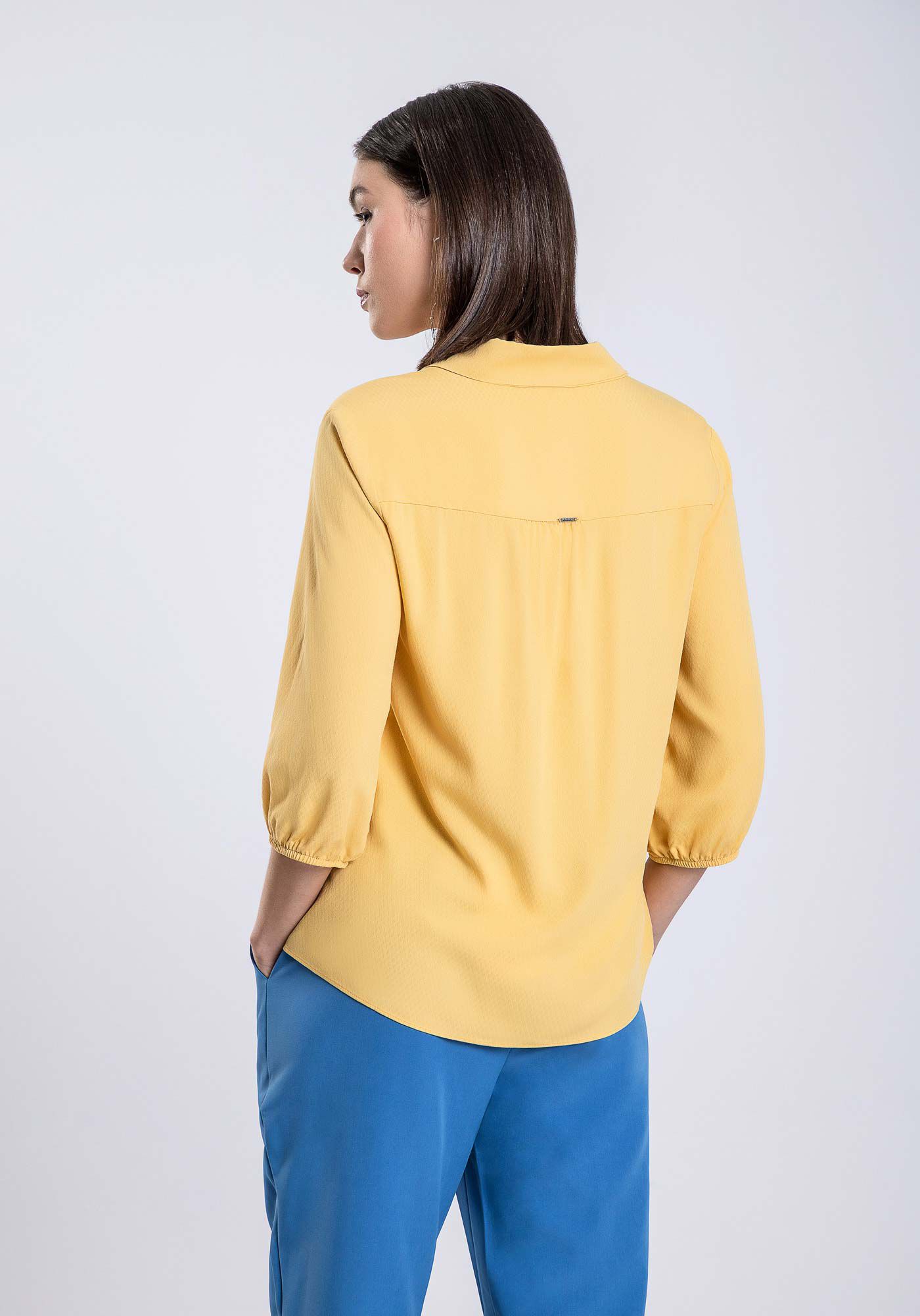 Camisa Manga 3/4 em Viscose Ampla, BEGE MAISEIDY, large.