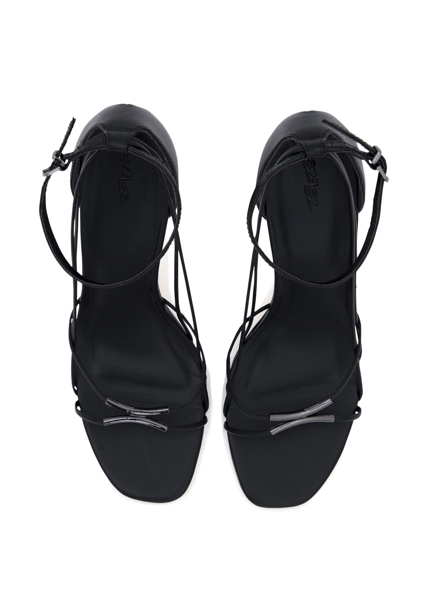 Sand&aacute;lia Salto Fino em Couro com Tiras, , large.