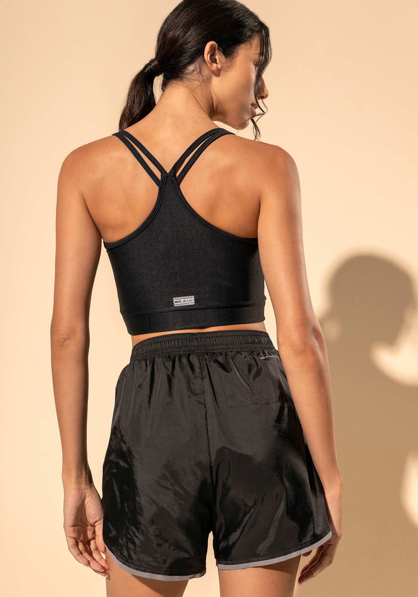 Top De Al&ccedil;as Duplas Com Prote&ccedil;&atilde;o Solar Move, PRETO, large.