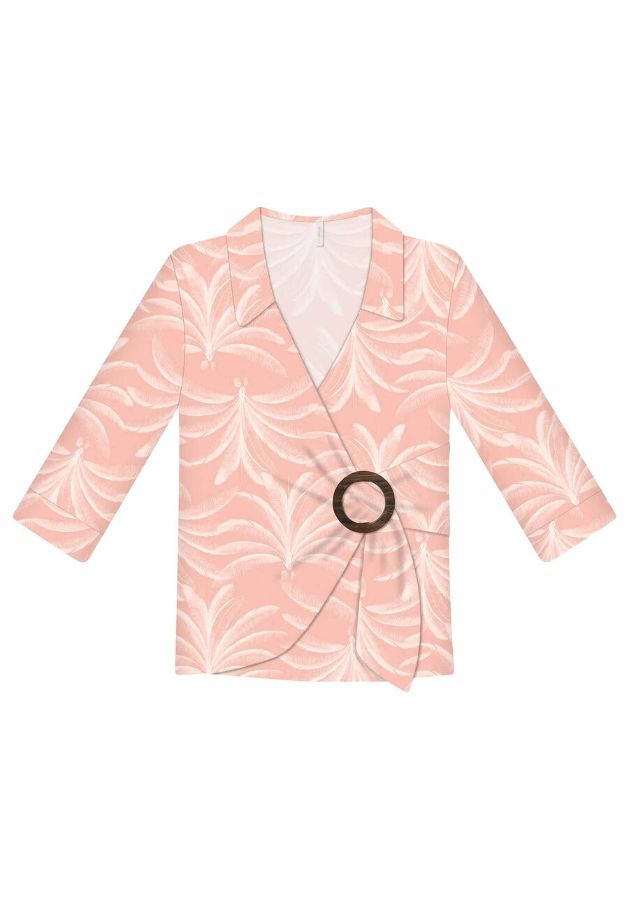 Blusa Manga 3/4 Transpassada, . Blusa Manga 3/4 Transpassada, , large.