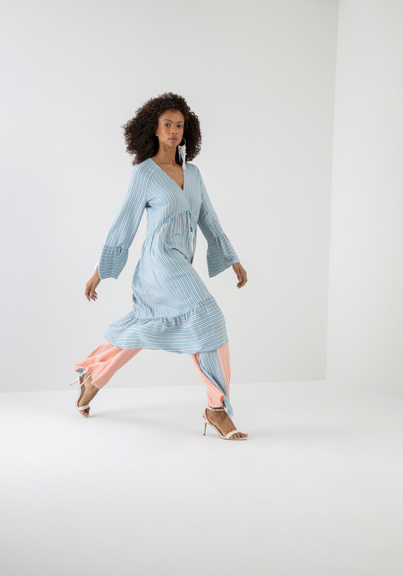 Vestido Midi Chemise em Crepe Estampado, , large.