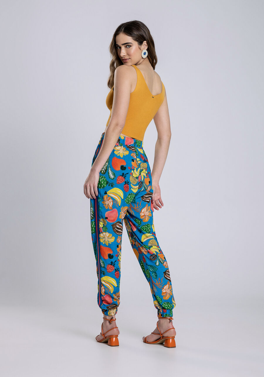 Calça Jogging em Viscose Estampada, GRAVIOLA. Calça Jogging em Viscose Estampada, GRAVIOLA, large.
