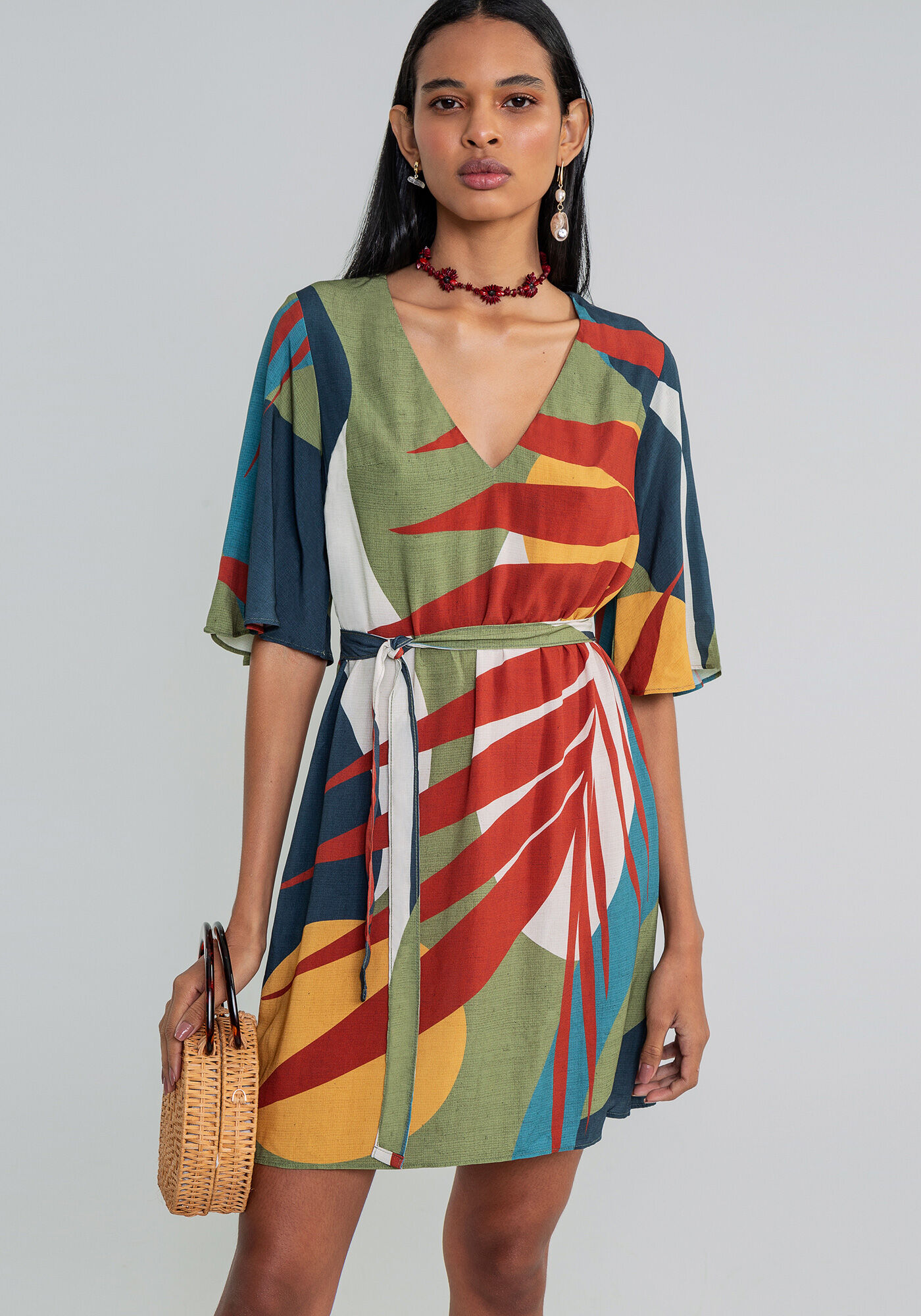 Vestido Decote V Amarra o Estampa Lez a Lez