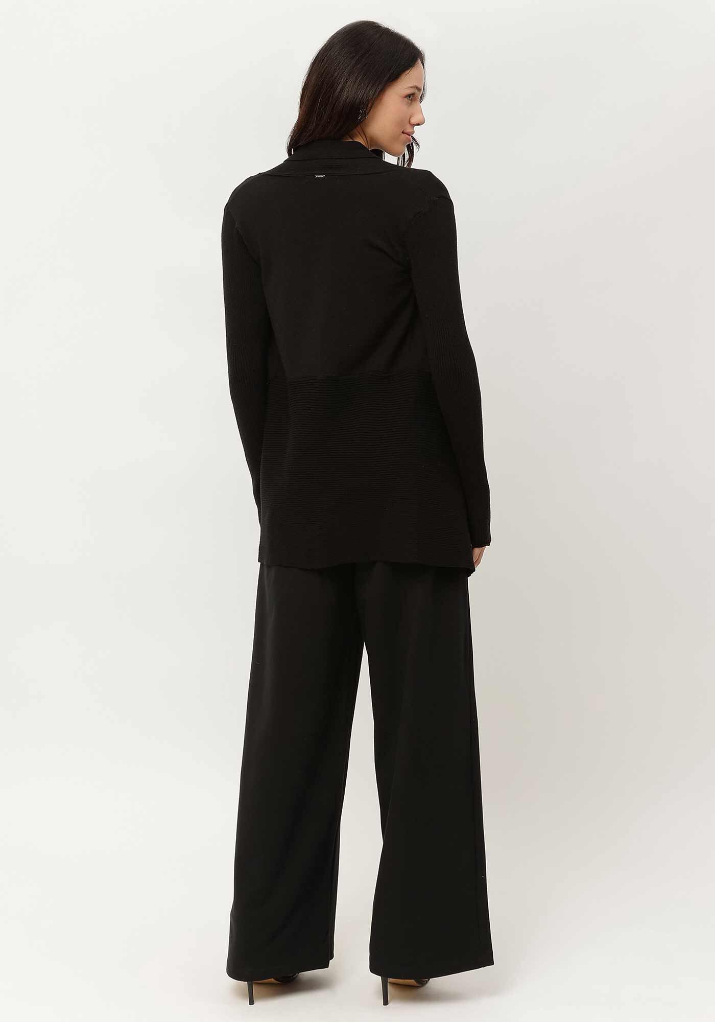 Cardigan Alongado em Tric&ocirc; com Gola, , large.