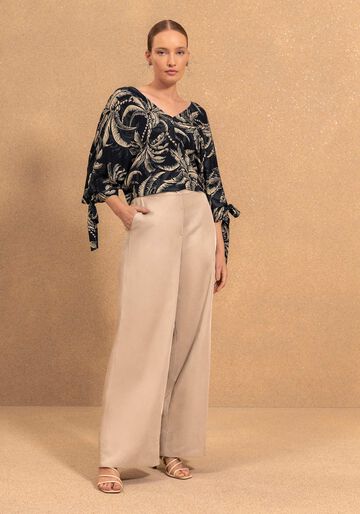 Calça De Cintura Alta Reta Com Bolsos Funcionais, BEGE BIRCH. Calça De Cintura Alta Reta Com Bolsos Funcionais, BEGE BIRCH, large.