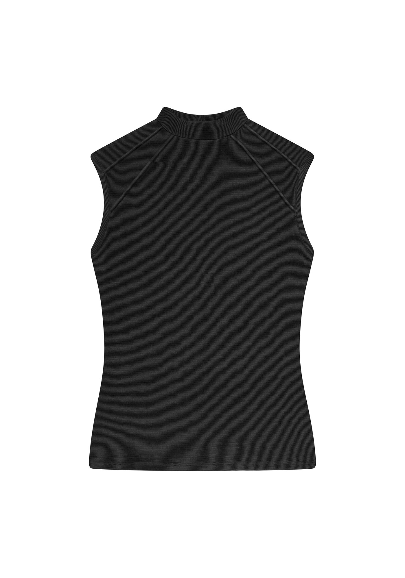 Regata Gola Alta Recorte Ombros, PRETO, large.